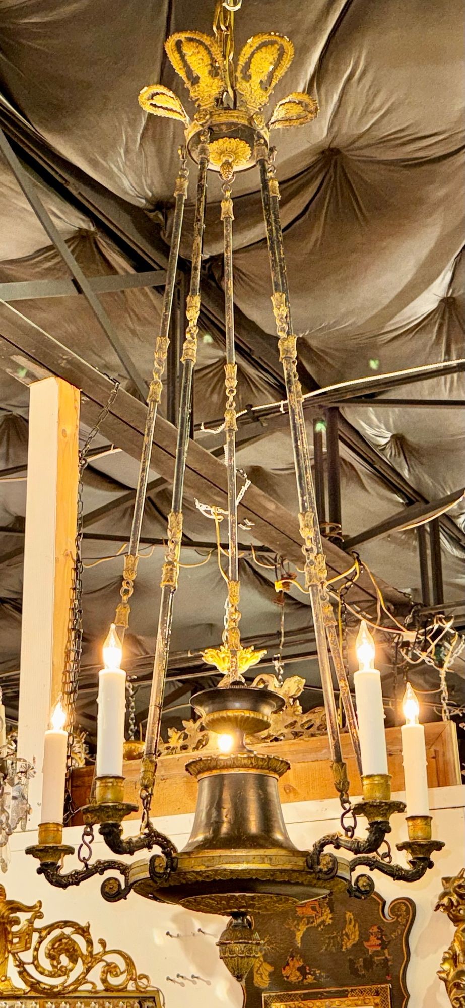 19th c. French Empire Bronze Chandelier