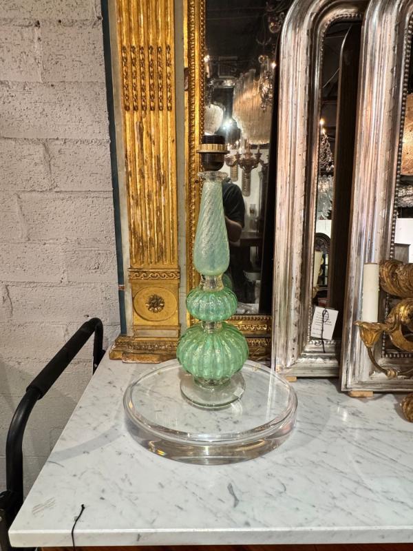 Vintage Green Murano Lamp - Image 2