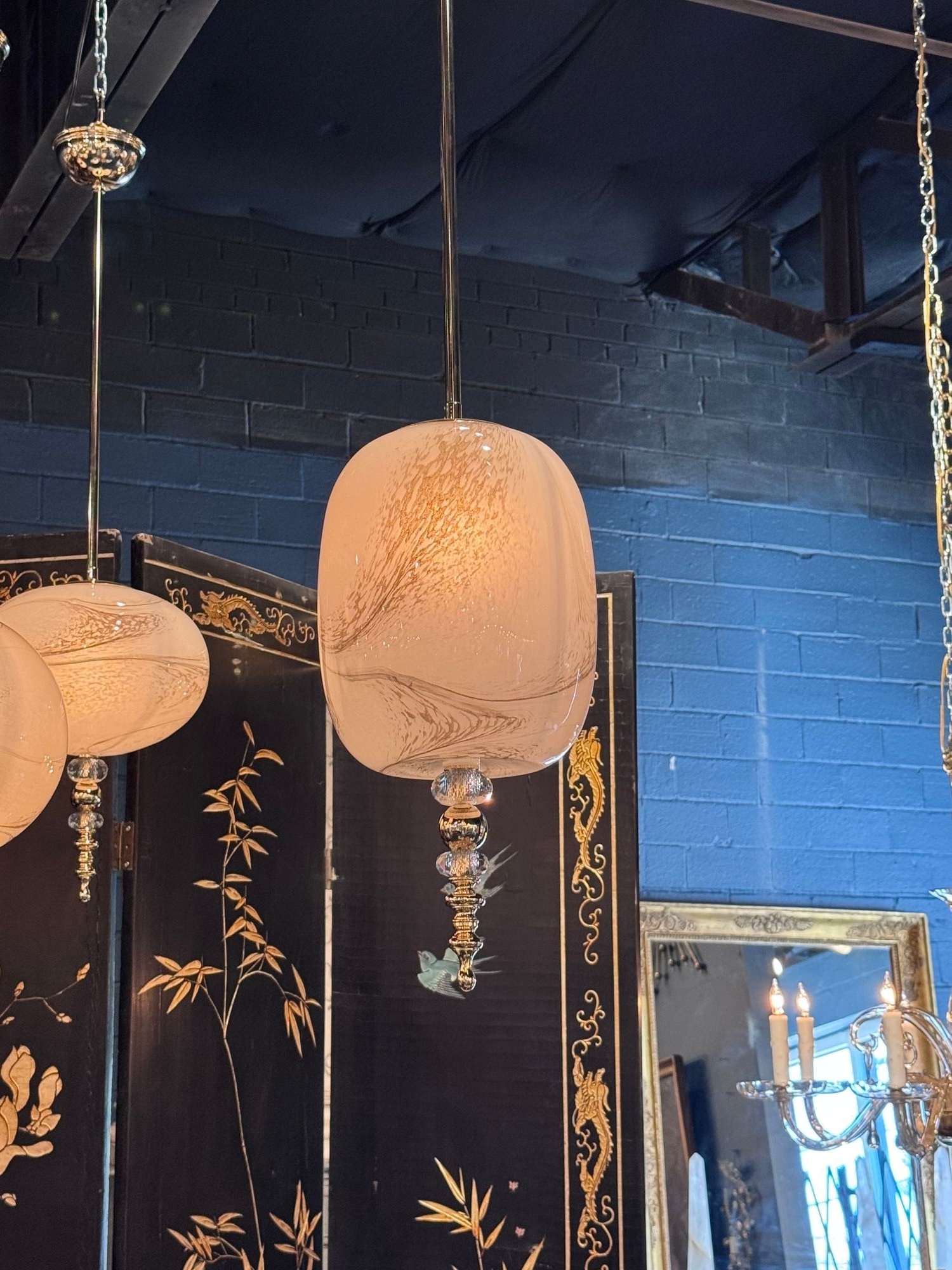 Murano Swirl Glass Lanterns - Image 2