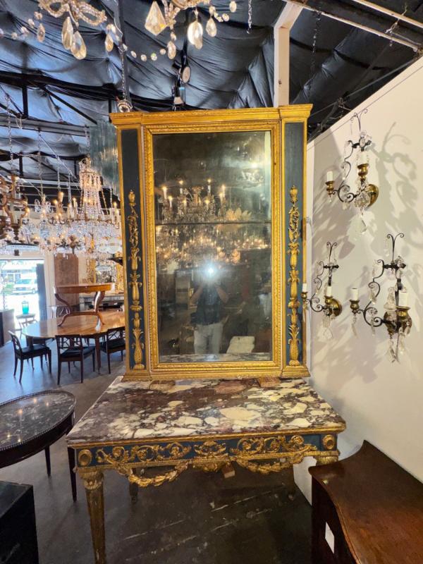 18th c. Italian Neoclassical Parcel Gilt Mirror - Image 2