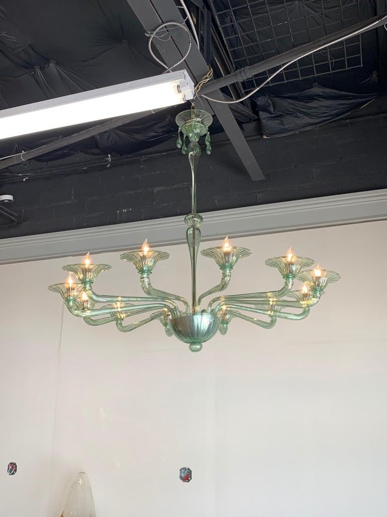 Custom Made Murano Glass Chandelier with 12-Light - Image 2