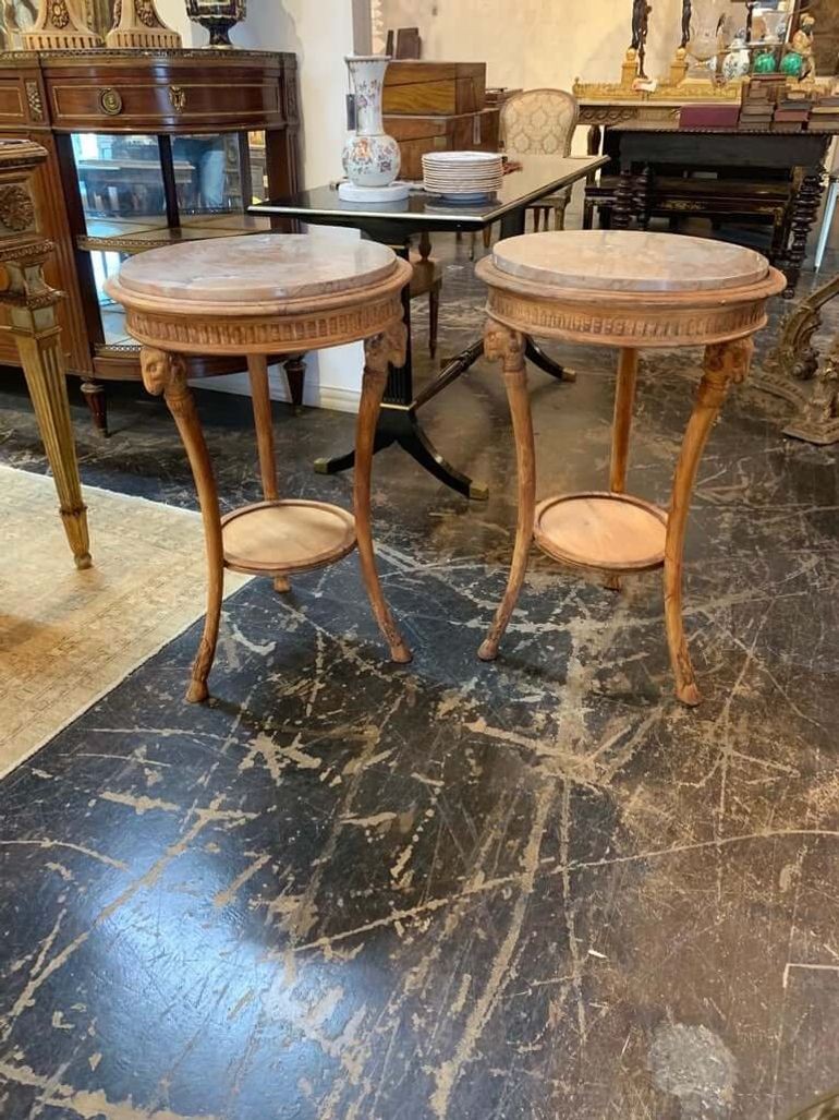 19th Century Italian Carved Pine Neoclassical Tables - Image 2