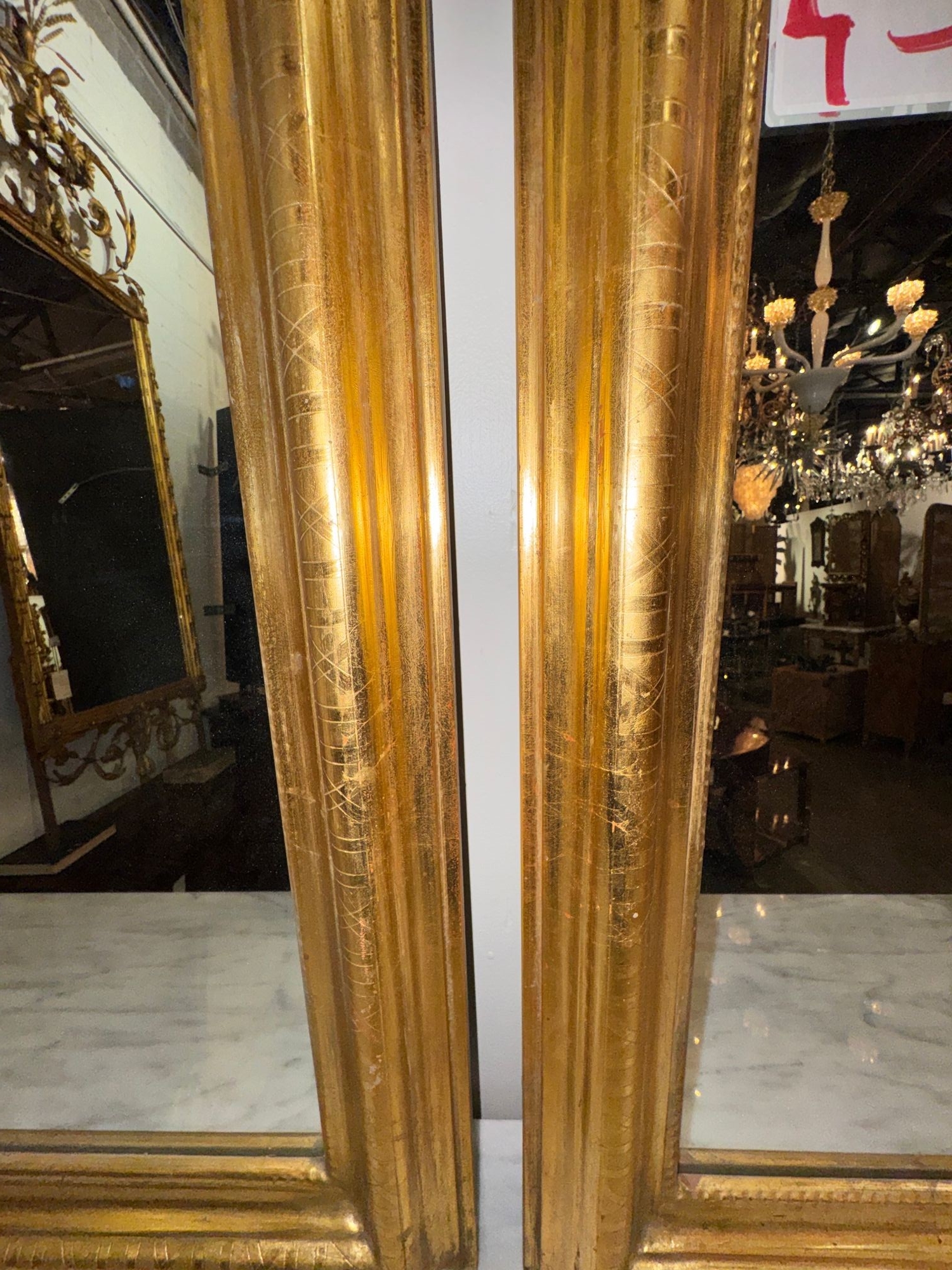 Pair of French Louis Philippe Giltwood Mirrors - Image 3
