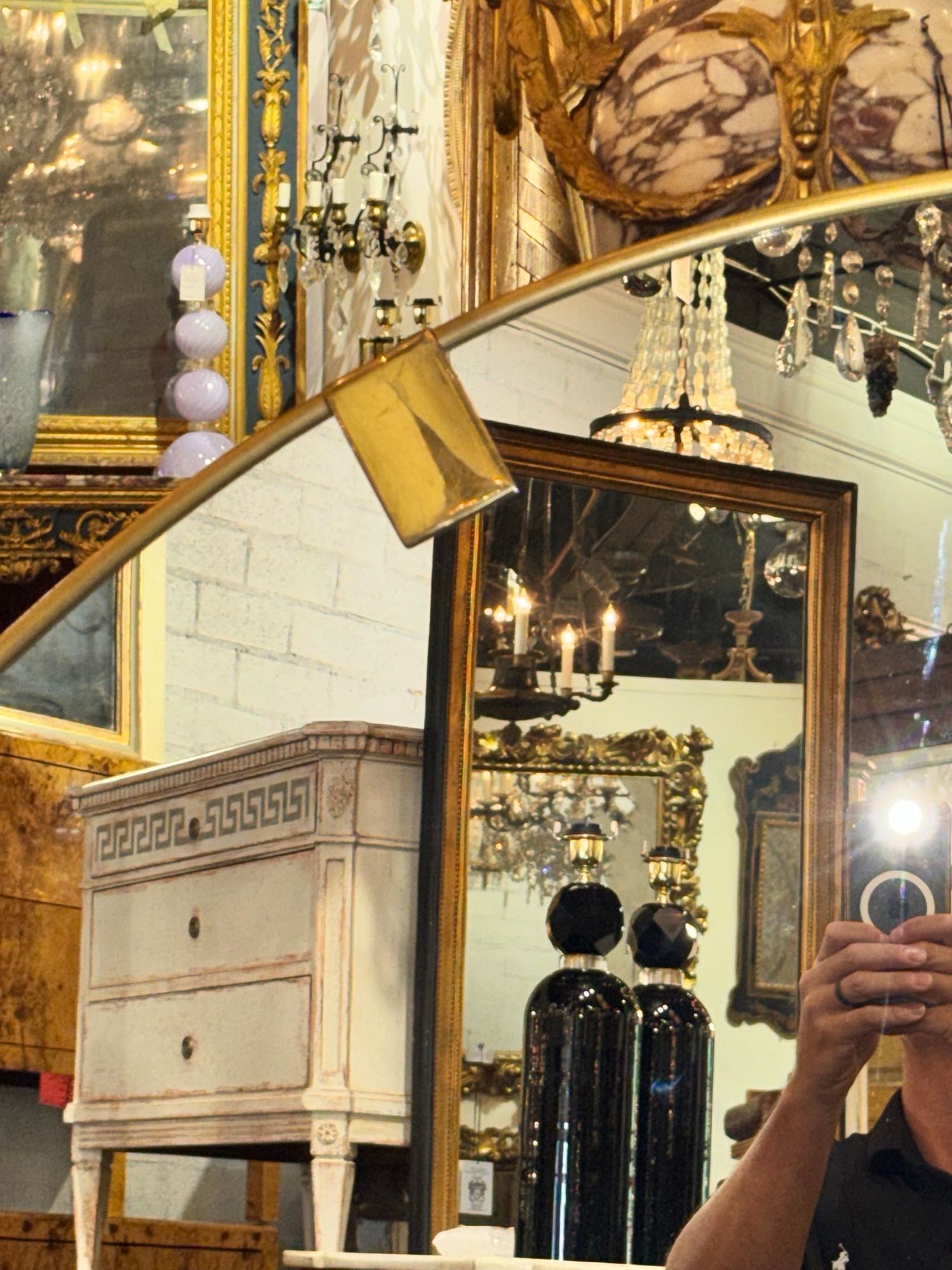 Vintage Italian Heavy Brass Round Mirror - Image 3