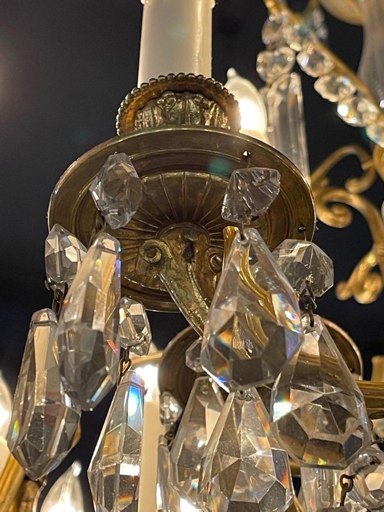 19th Century French Gilt Bronze and Crystal 20 Light Chandelier - Image 3