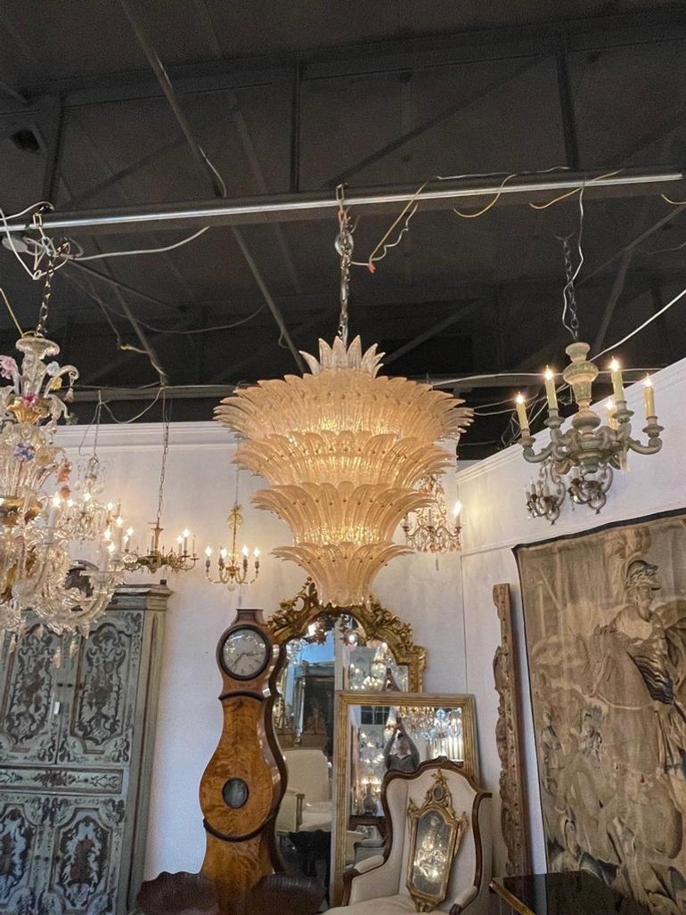 Gold Murano Glass Waterfall Chandelier - Image 3