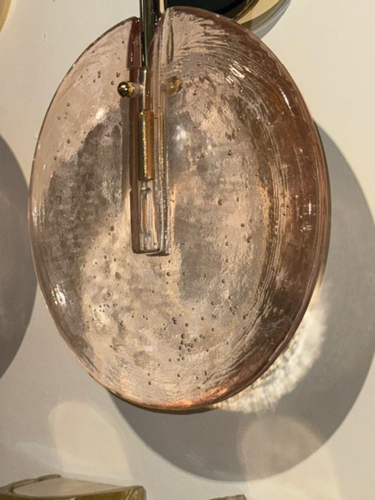 Pair of Pink Murano Glass "Lollipop" Sconces - Image 4