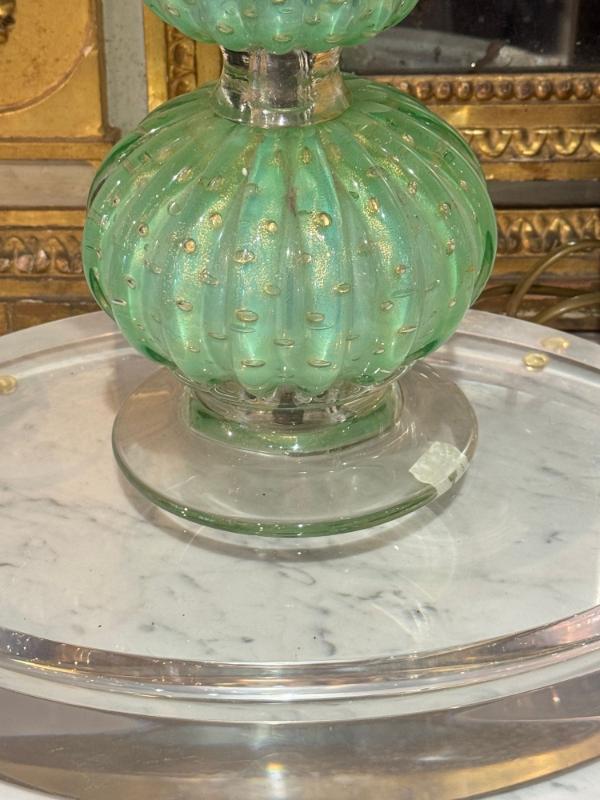 Vintage Green Murano Lamp - Image 4