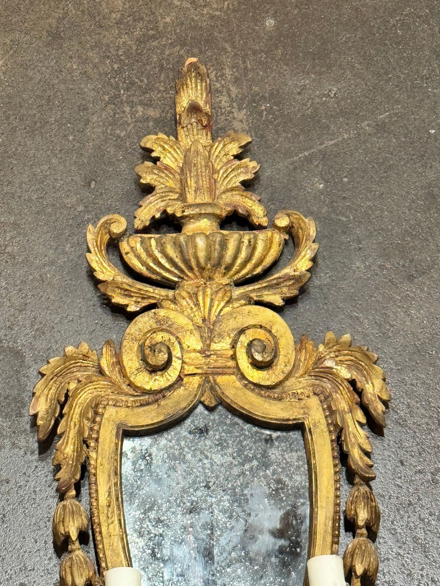 Pair of Italian Antique Giltwood Wall Sconces - Image 5
