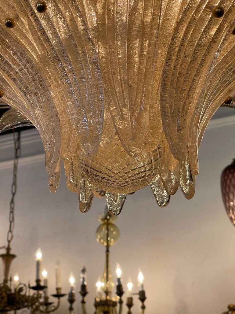 Gold Murano Glass Waterfall Chandelier - Image 5