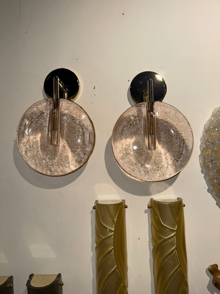 Pair of Pink Murano Glass "Lollipop" Sconces - Image 6