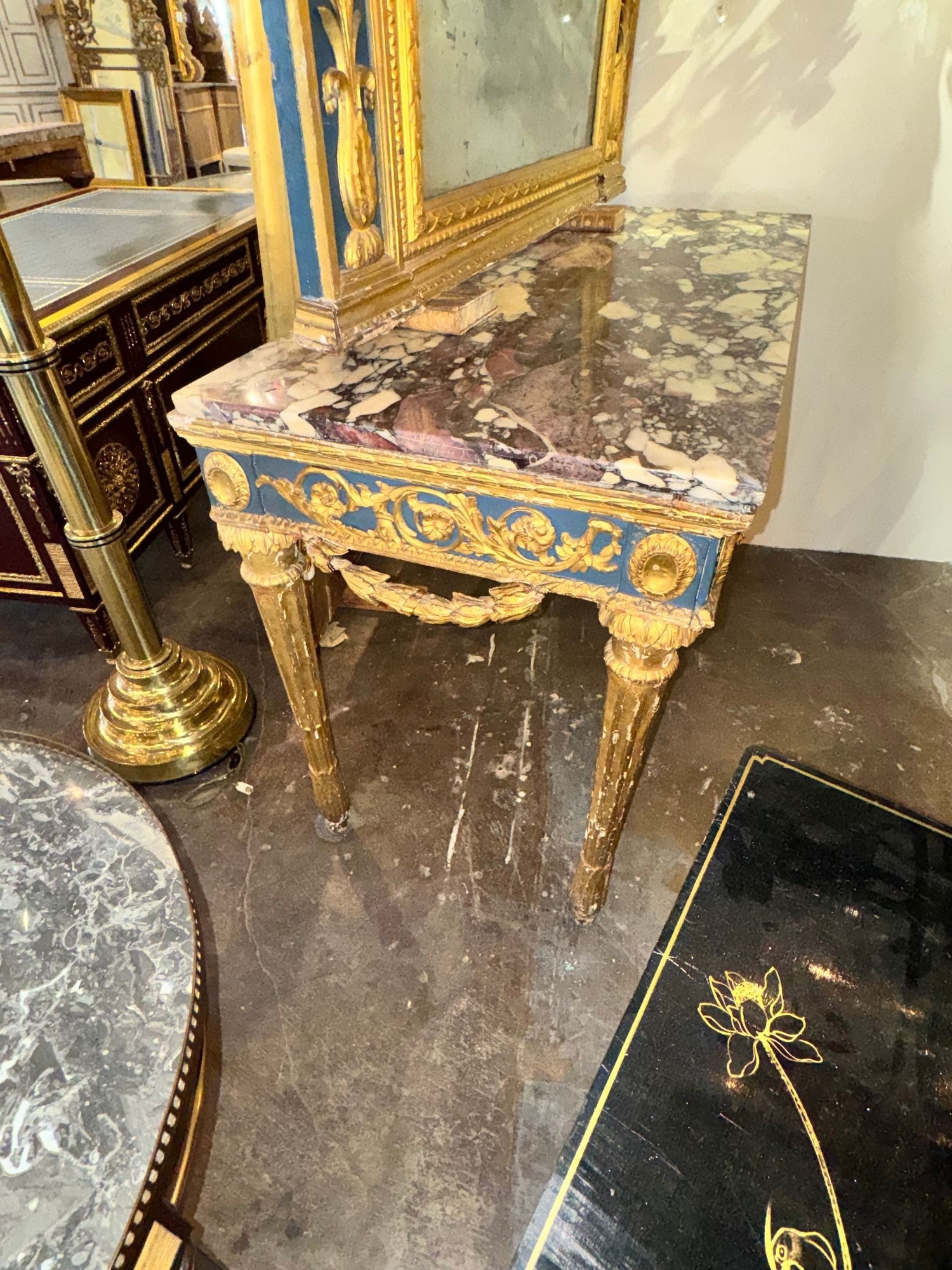 18th c. Italian Neoclassical Parcel Gilt Console - Image 6