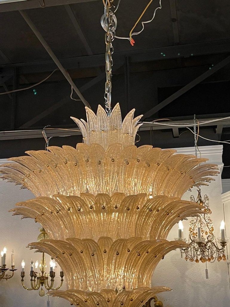Gold Murano Glass Waterfall Chandelier - Image 6