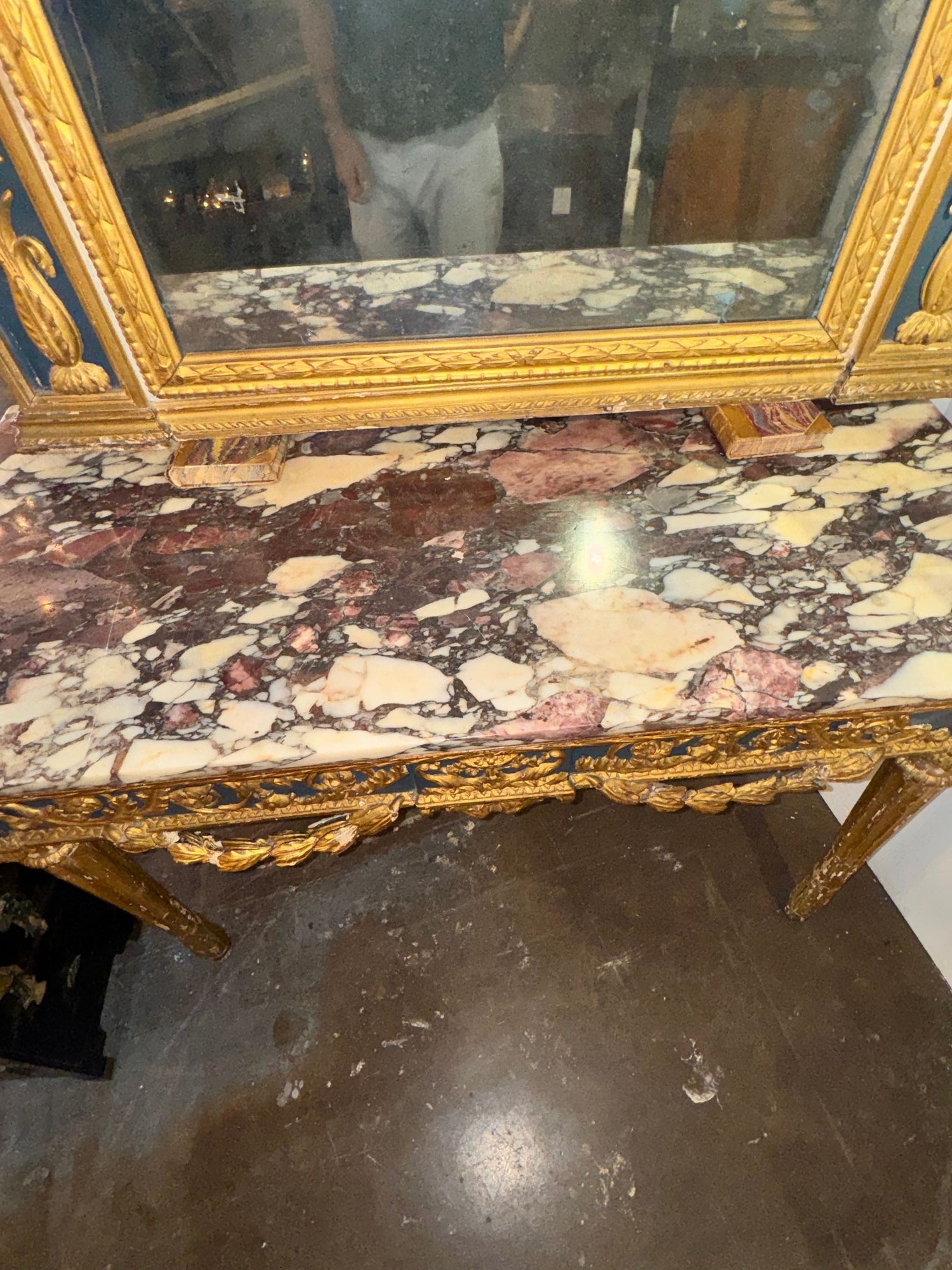 18th c. Italian Neoclassical Parcel Gilt Console - Image 7