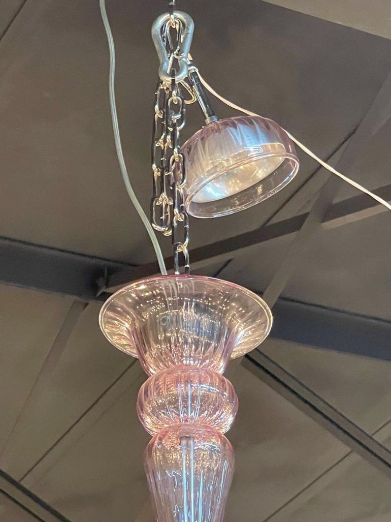 Modern Lavender Murano Glass 10 Arm Chandelier. - Image 7