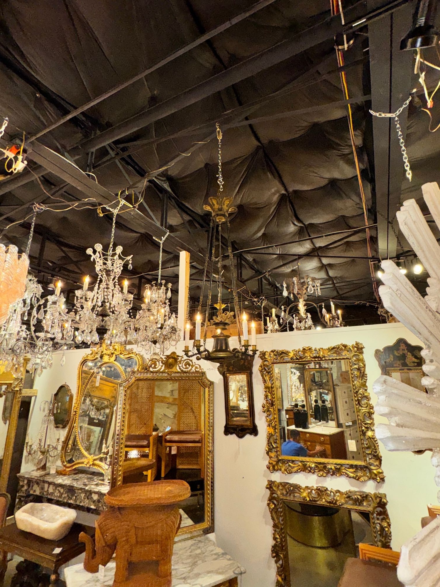 19th c. French Empire Bronze Chandelier - Image 8
