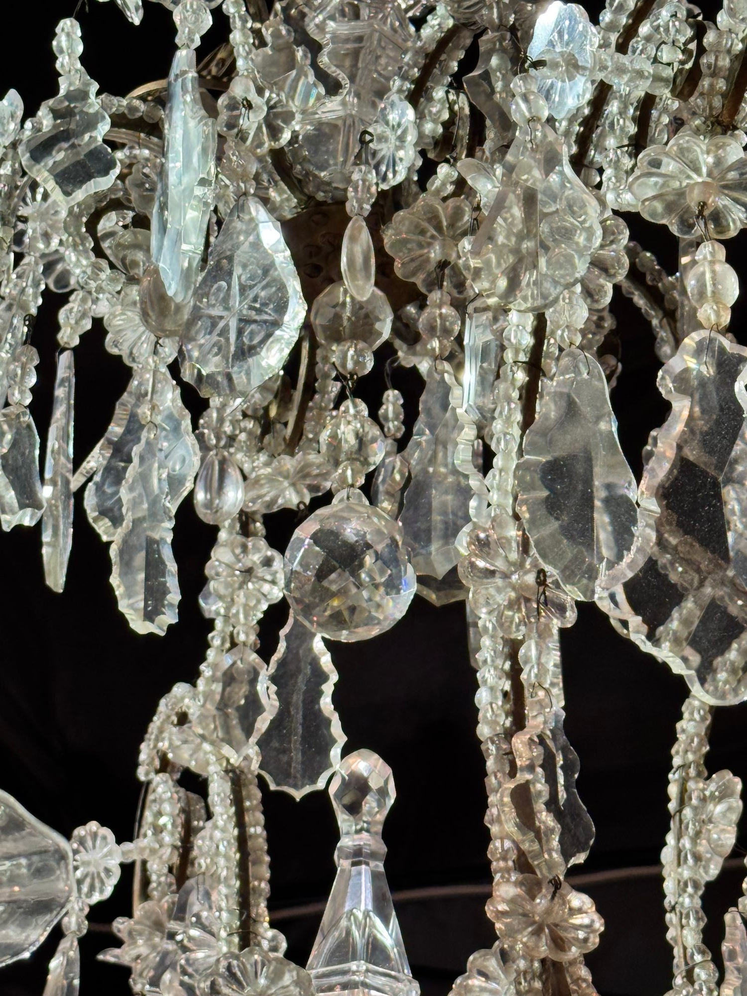 Large Italian Beaded Crystal Chandelier - Image 10