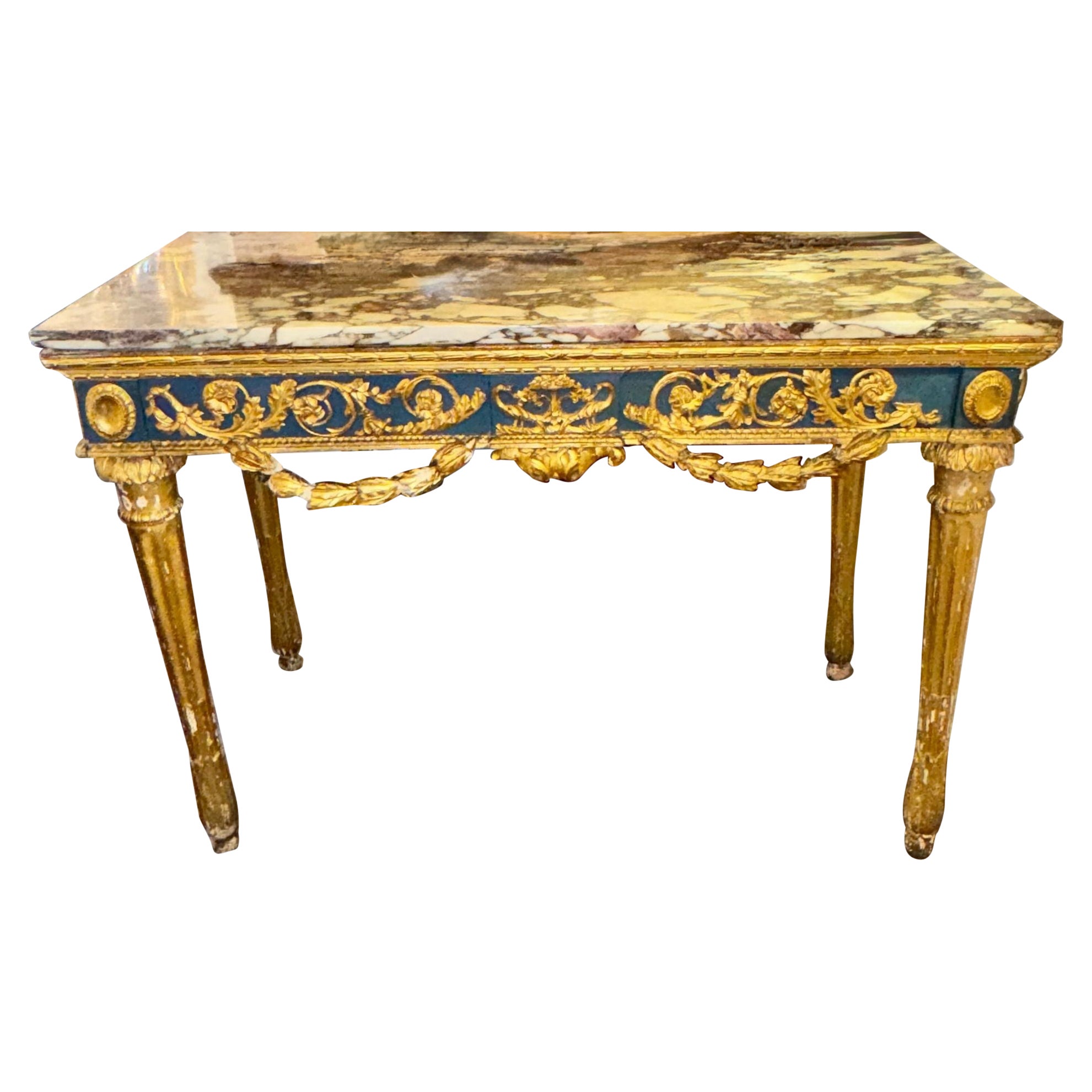 18th c. Italian Neoclassical Parcel Gilt Console