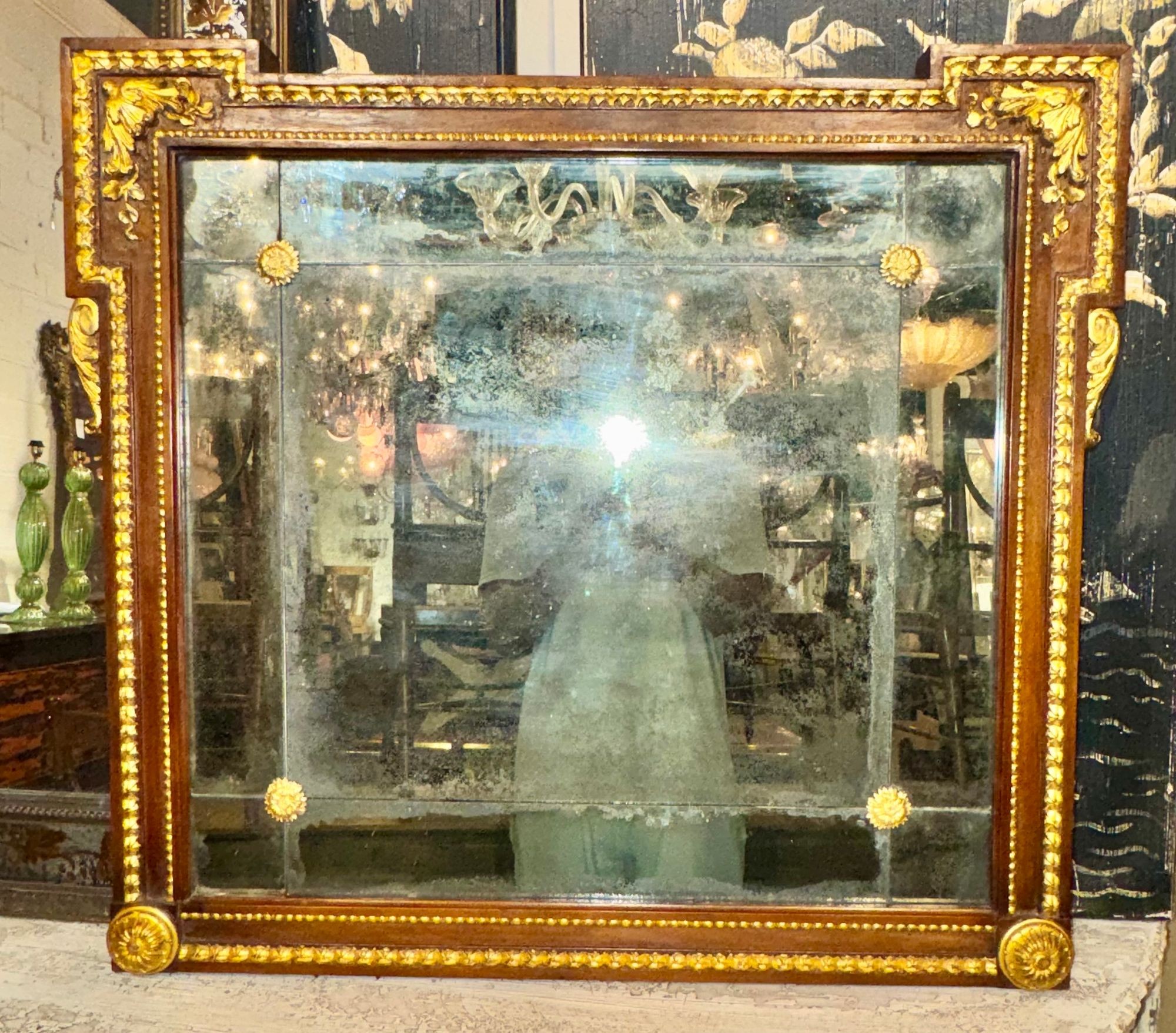 19th c. French Walnut and Gilt Mirrors