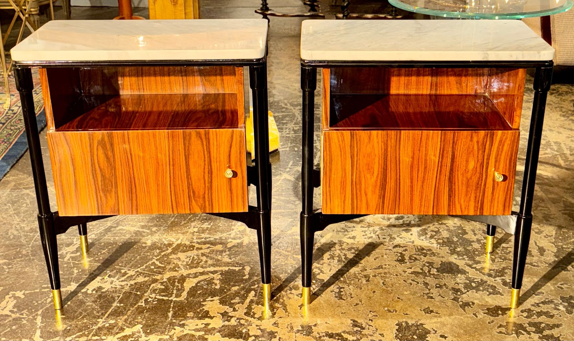 Pair of Italian Art Deco Style Palisander Side Tables