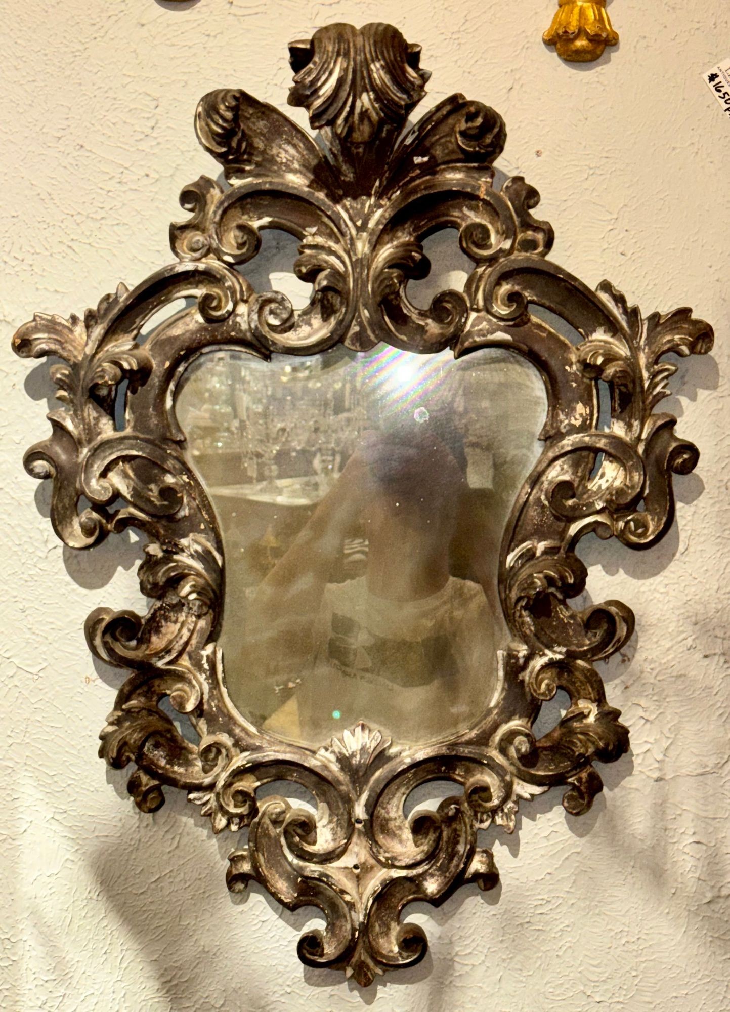 19th c. Italian Florentine Silver Leaf Mirror
