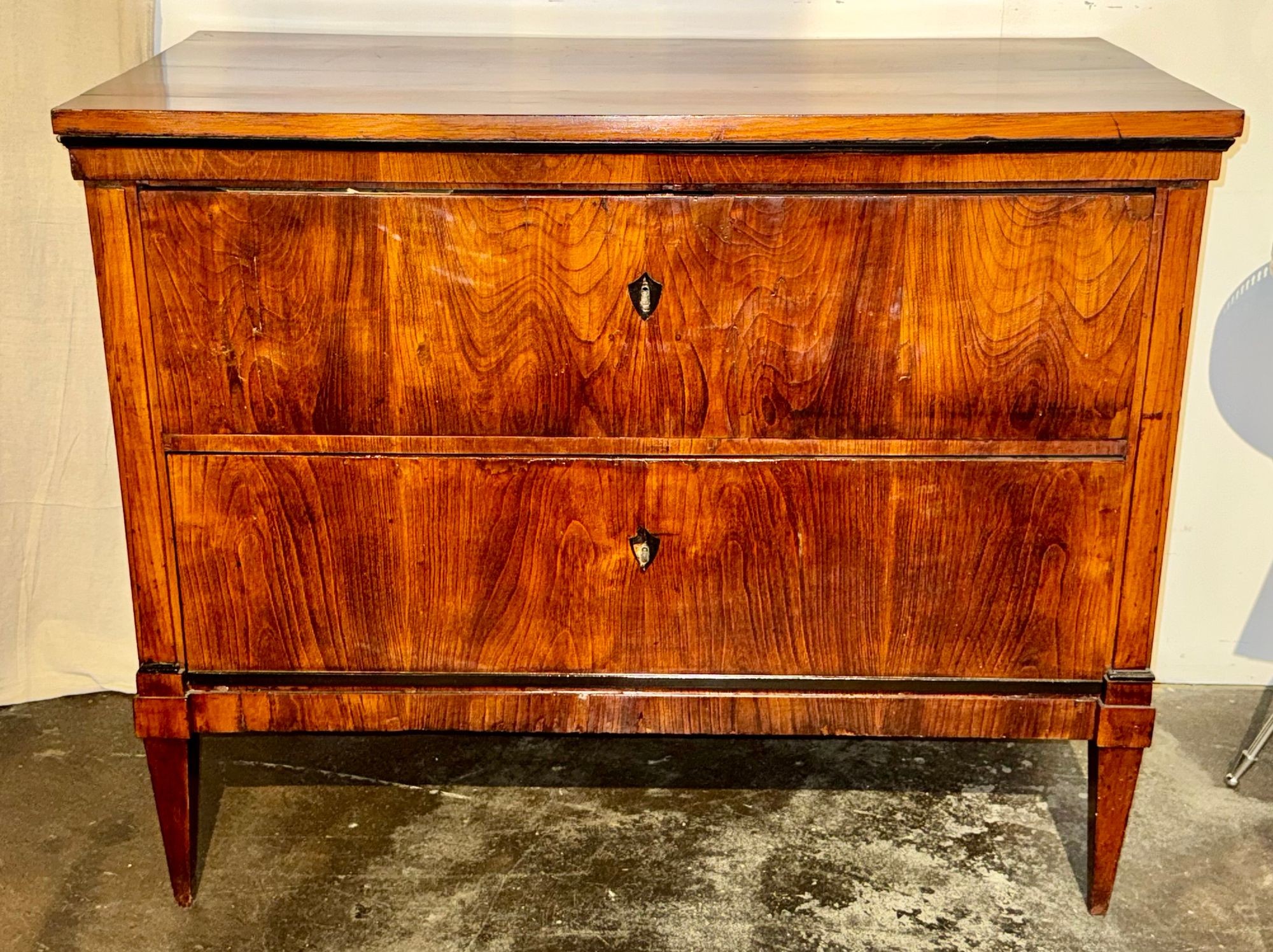 19th c. German Biedermeier Walnut Commode