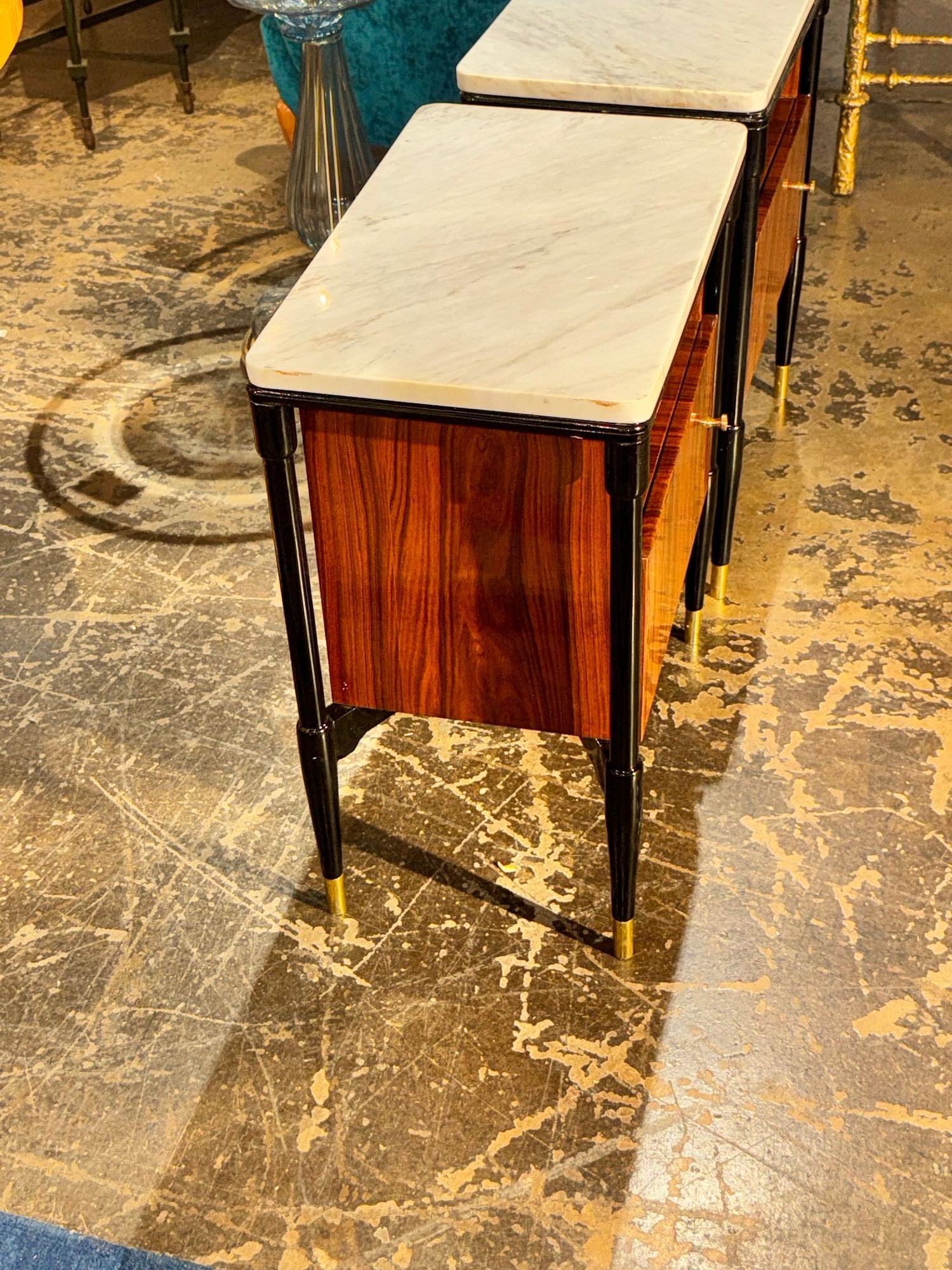 Pair of Italian Art Deco Style Palisander Side Tables - Image 11