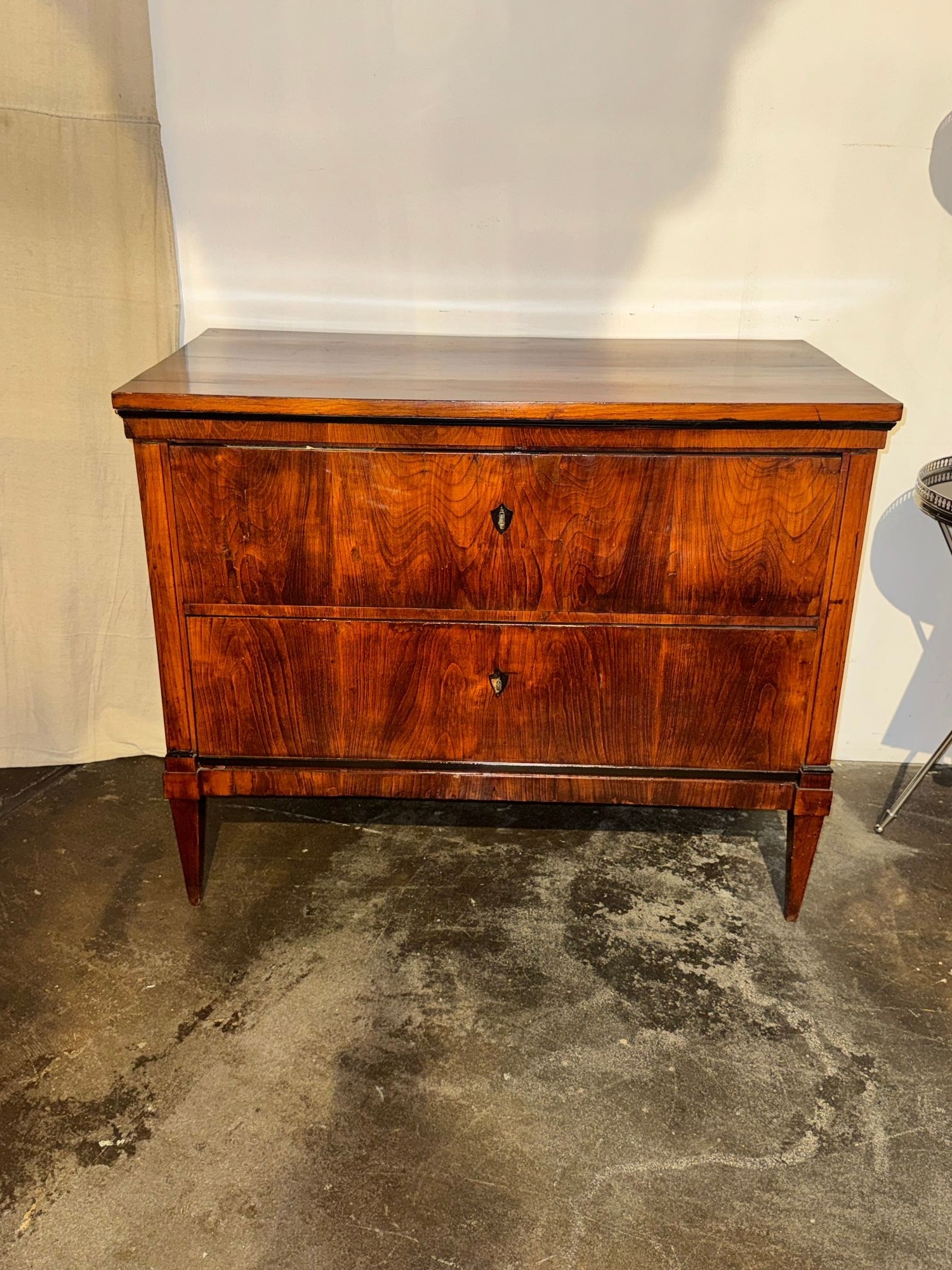 19th c. German Biedermeier Walnut Commode - Image 2