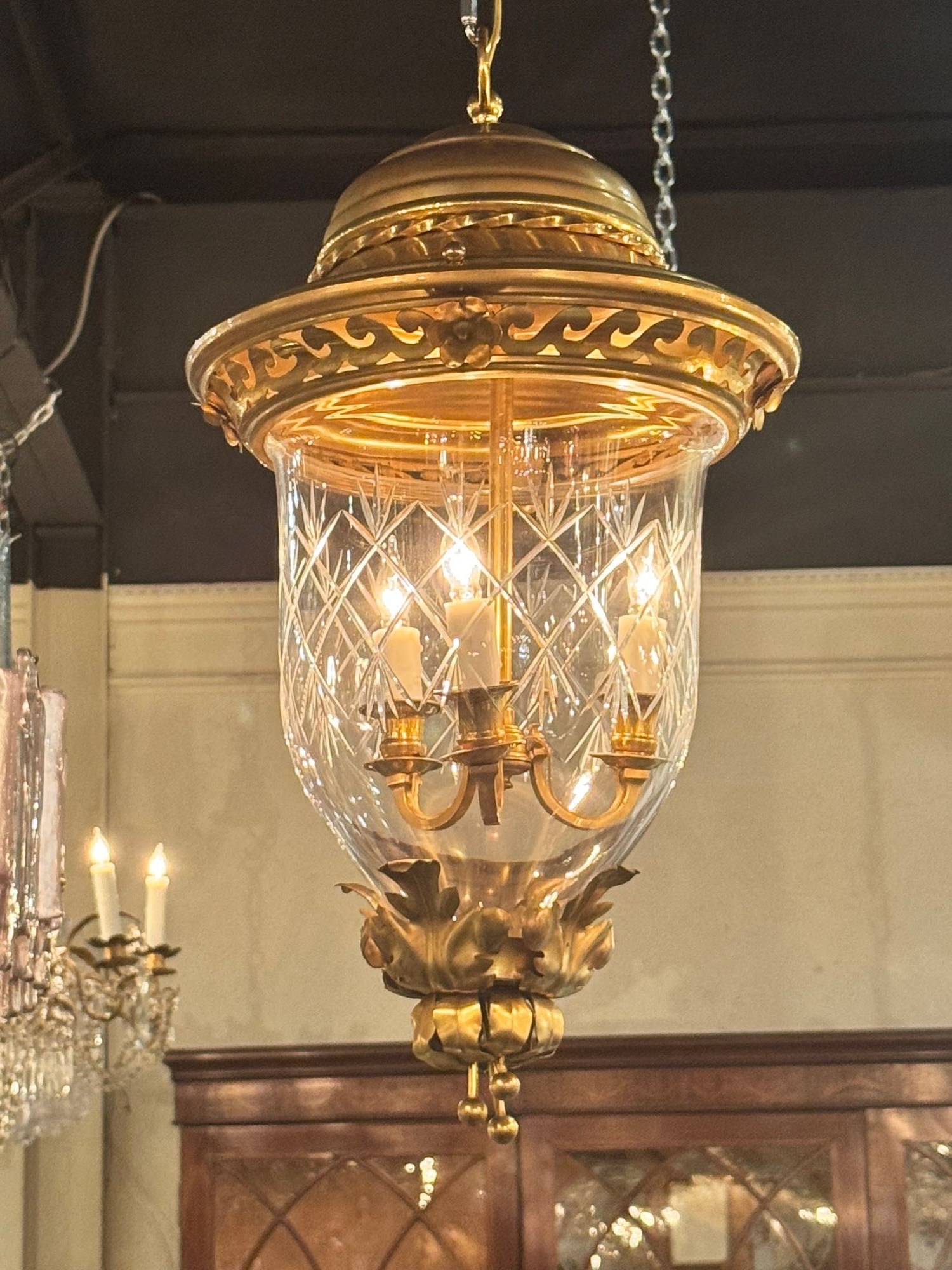 Pair of French Gilt Tole Lanterns - Image 2