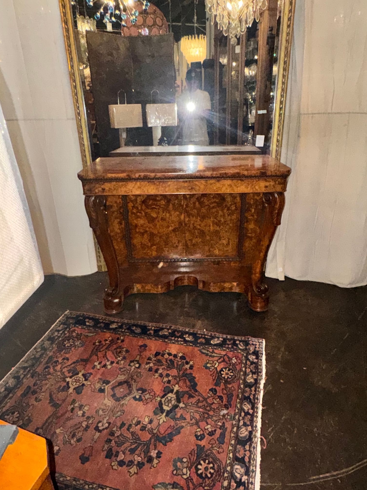 19th c. Italian Burl Walnut Console - Image 2