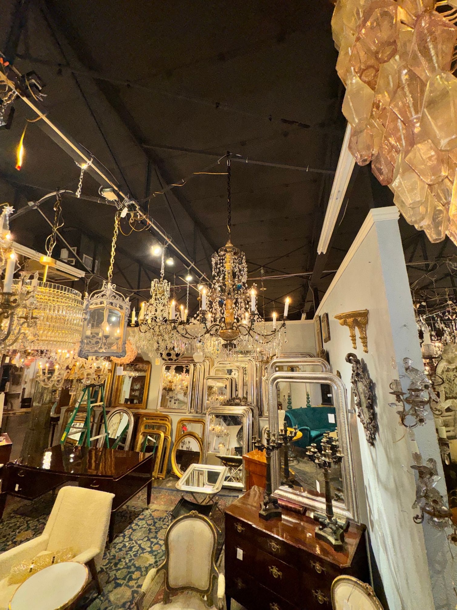 18th c. Italian Giltwood and Crystal Chandelier - Image 3