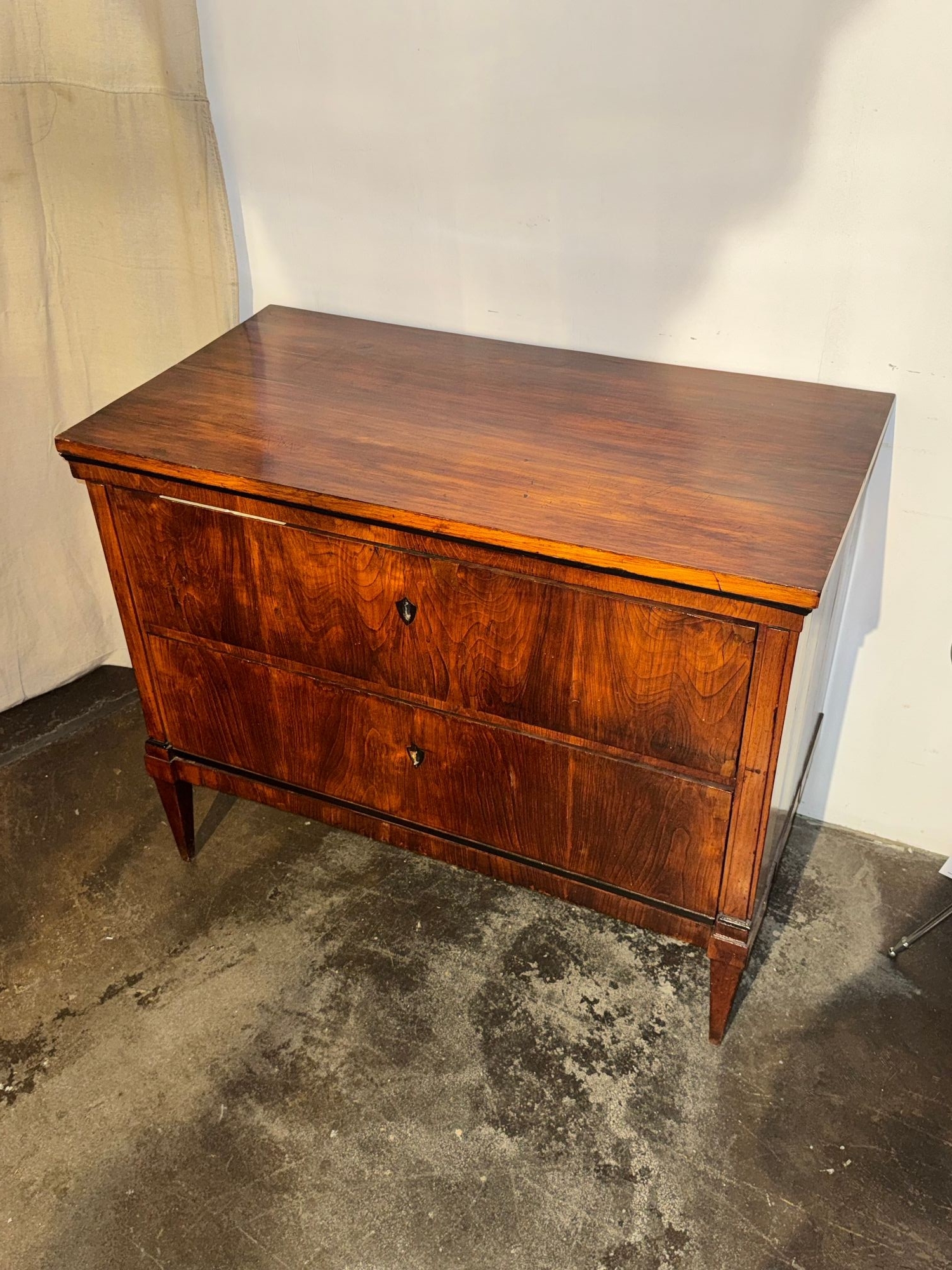 19th c. German Biedermeier Walnut Commode - Image 3