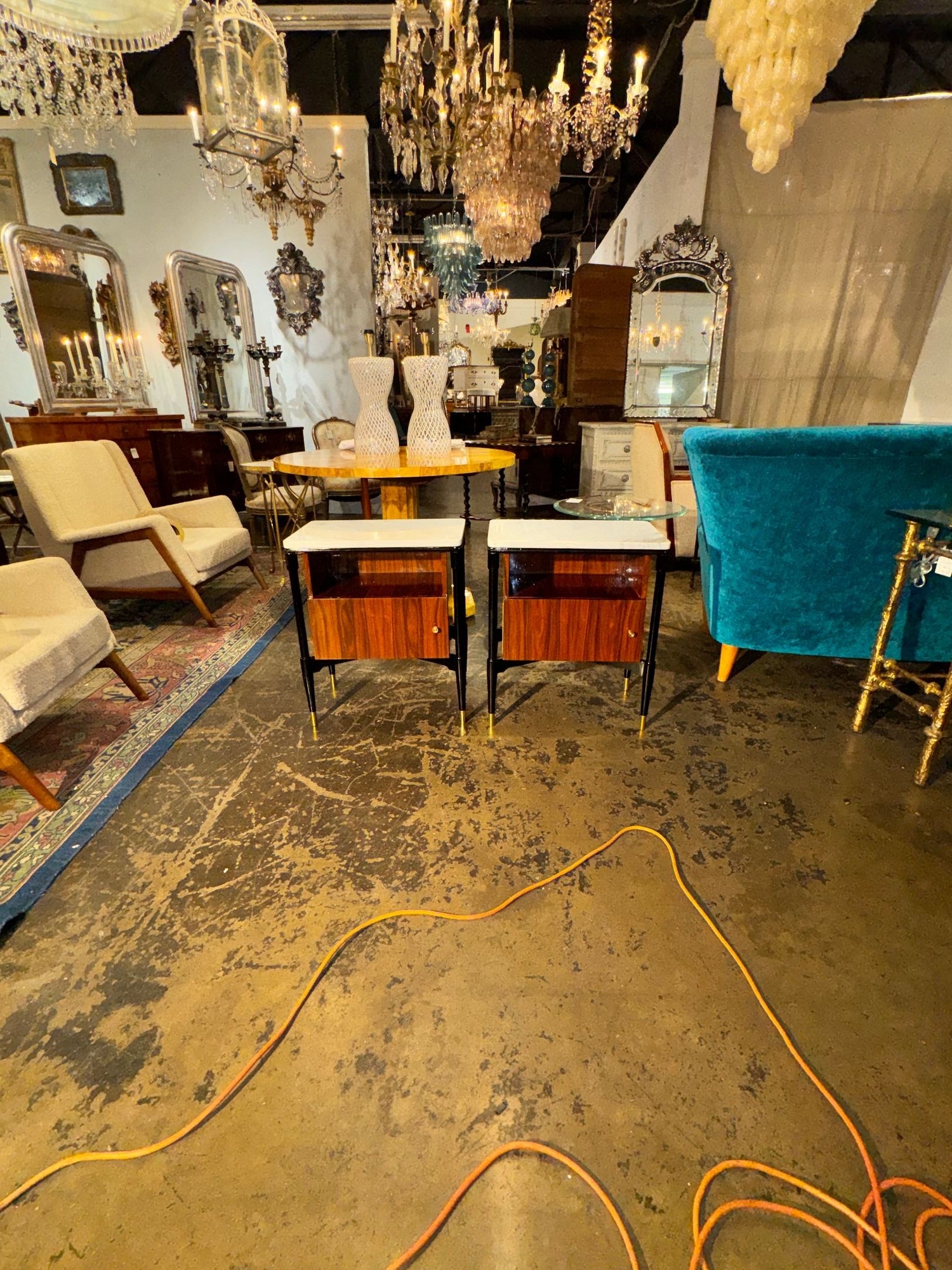 Pair of Italian Art Deco Style Palisander Side Tables - Image 3