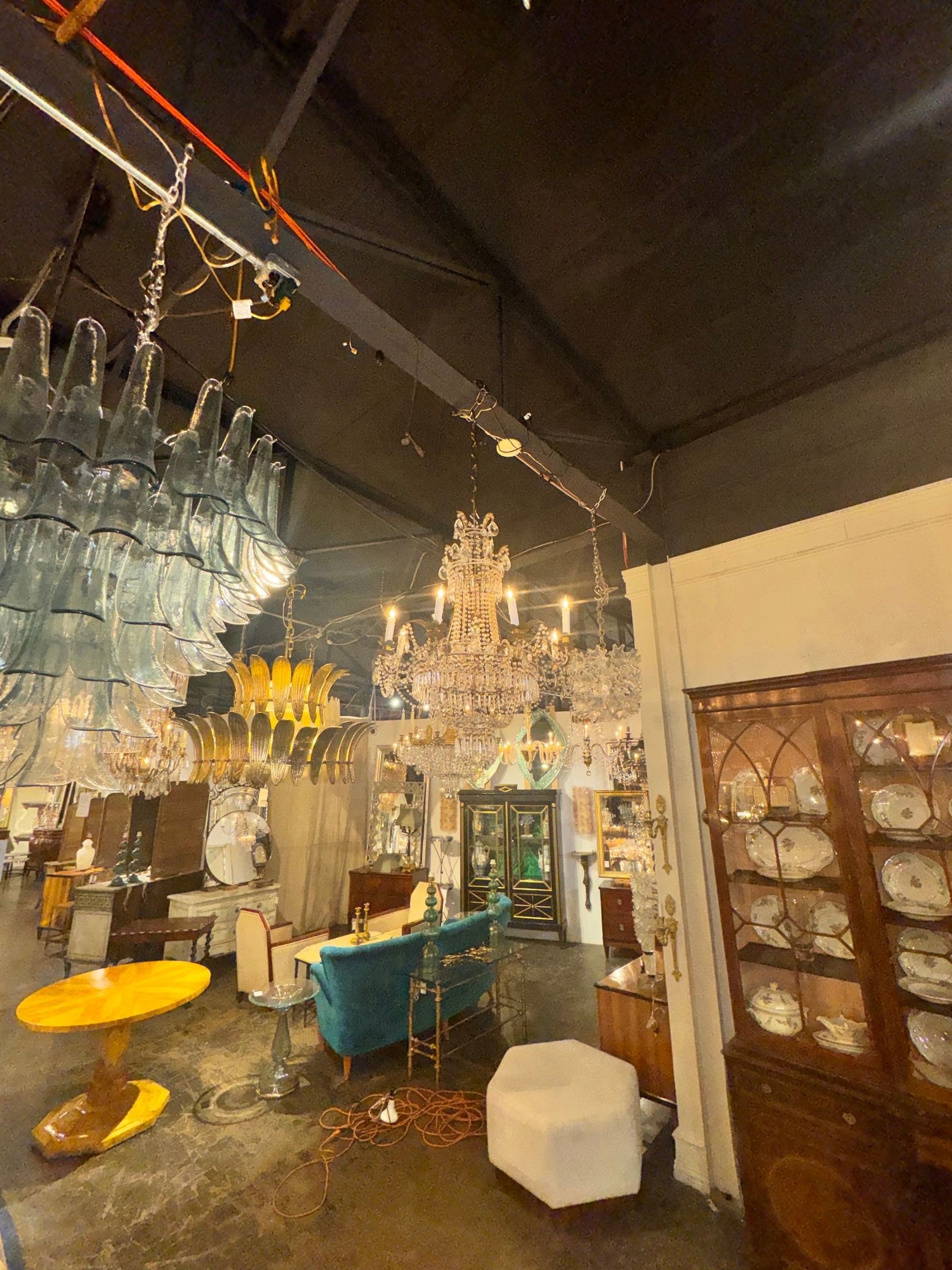 French Empire Crystal Basket Chandelier - Image 3