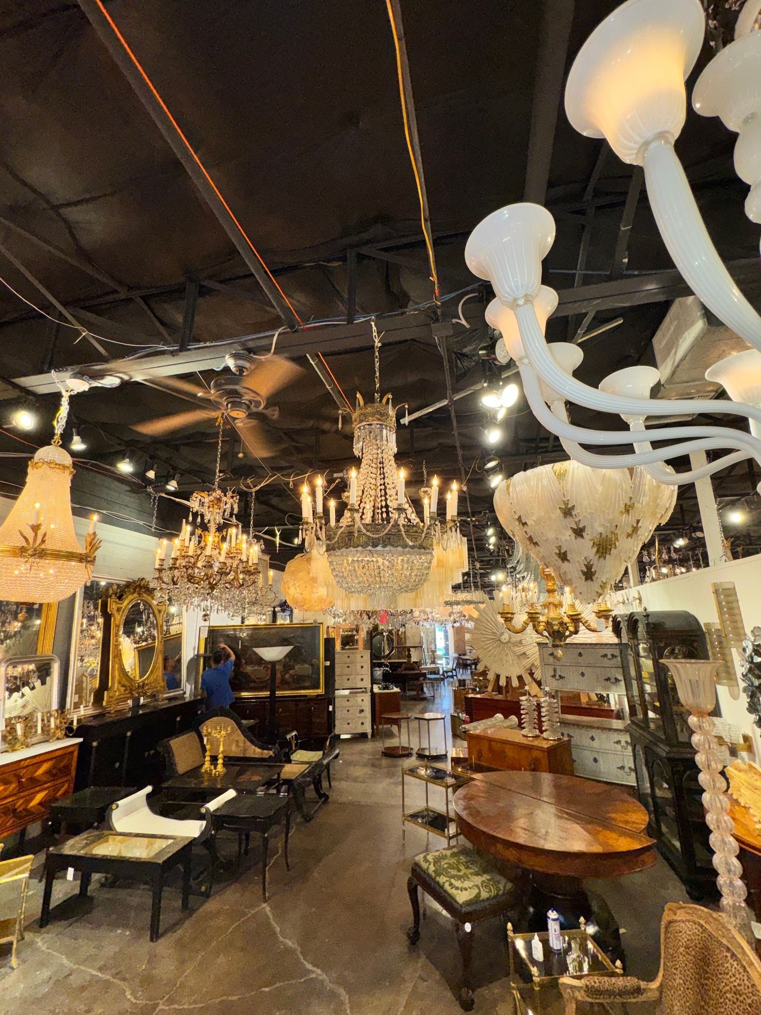 Early 19th Century French Empire Basket Chandelier with Greek Key Motif - Image 3