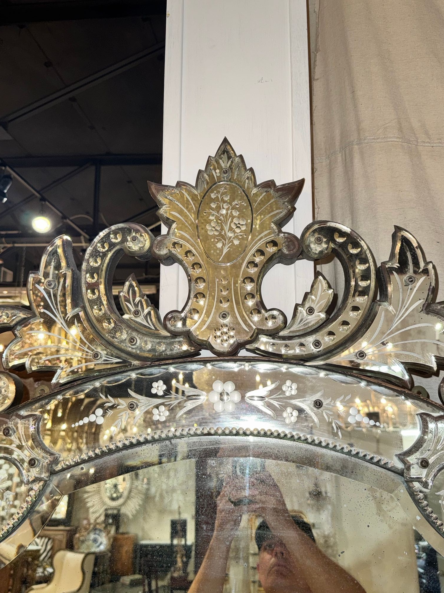 Early 20th c. Venetian Etched Mirror - Image 4