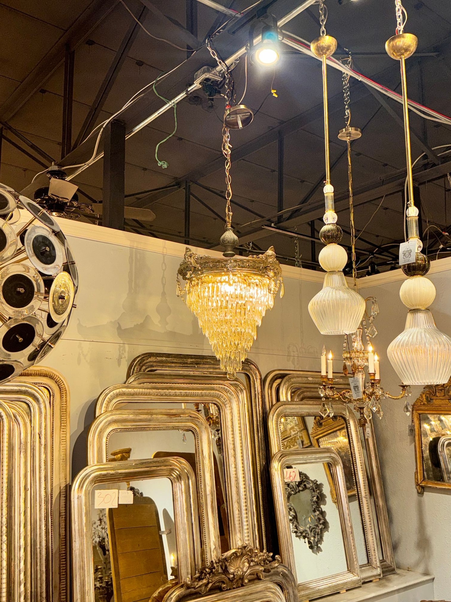 Late 19th c. French Bronze and Crystal Waterfall Chandelier - Image 4