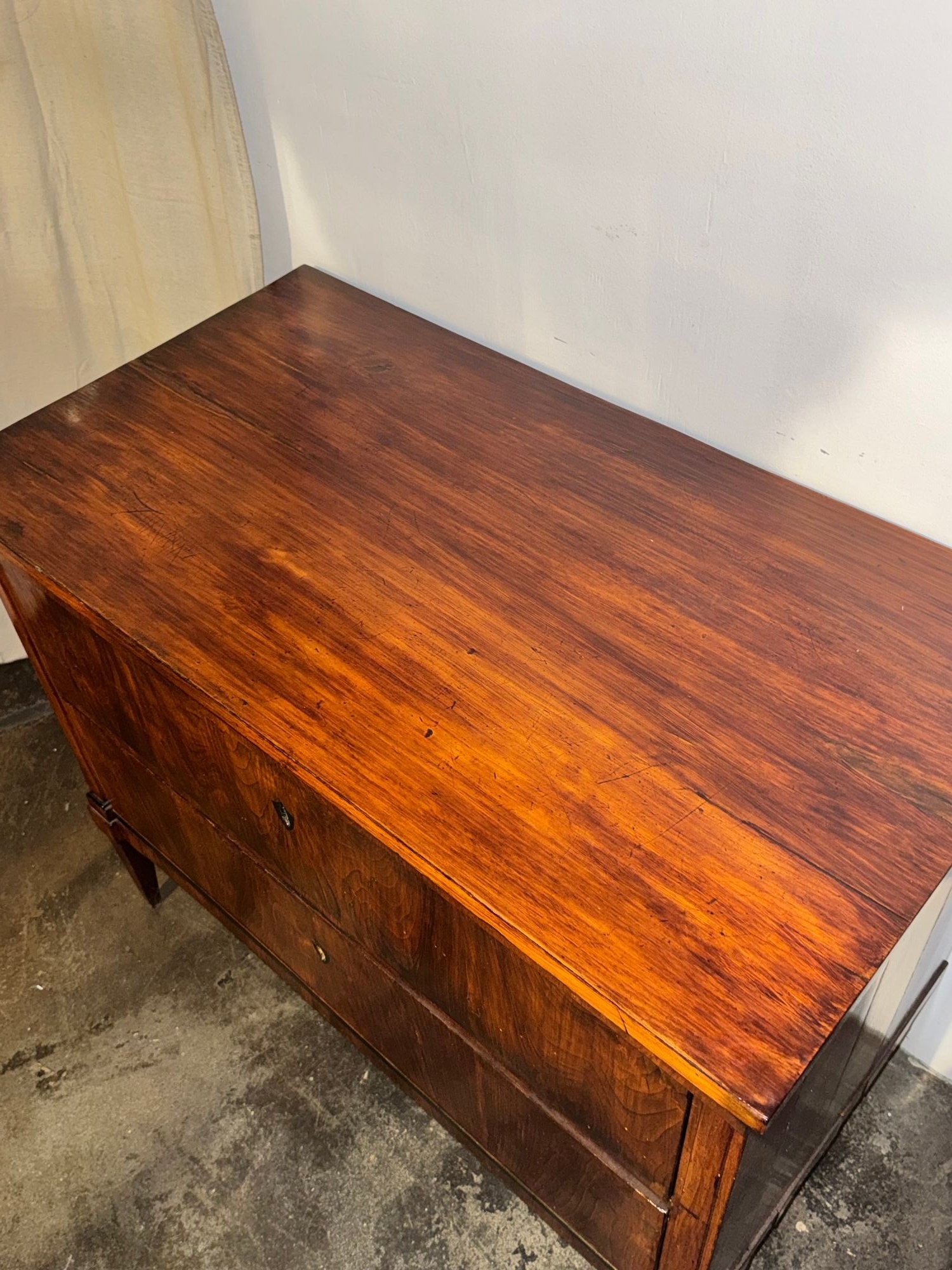 19th c. German Biedermeier Walnut Commode - Image 4