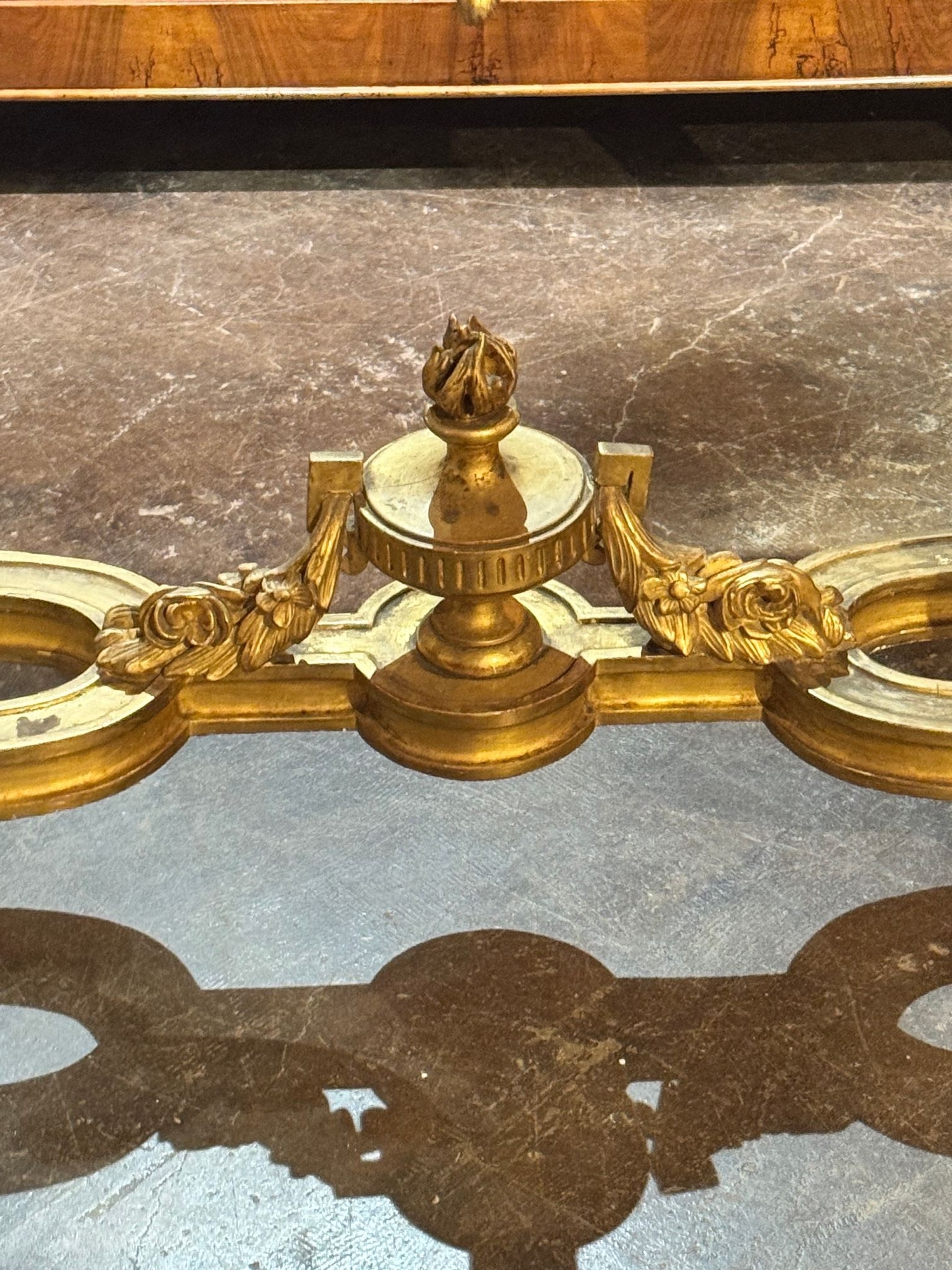 19th c. French Louis XV Giltwood Console - Image 4