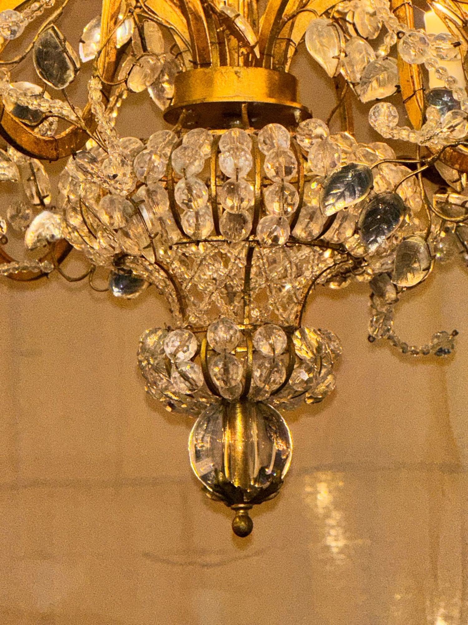 French Maison Bagues Crystal Flower Chandelier - Image 4
