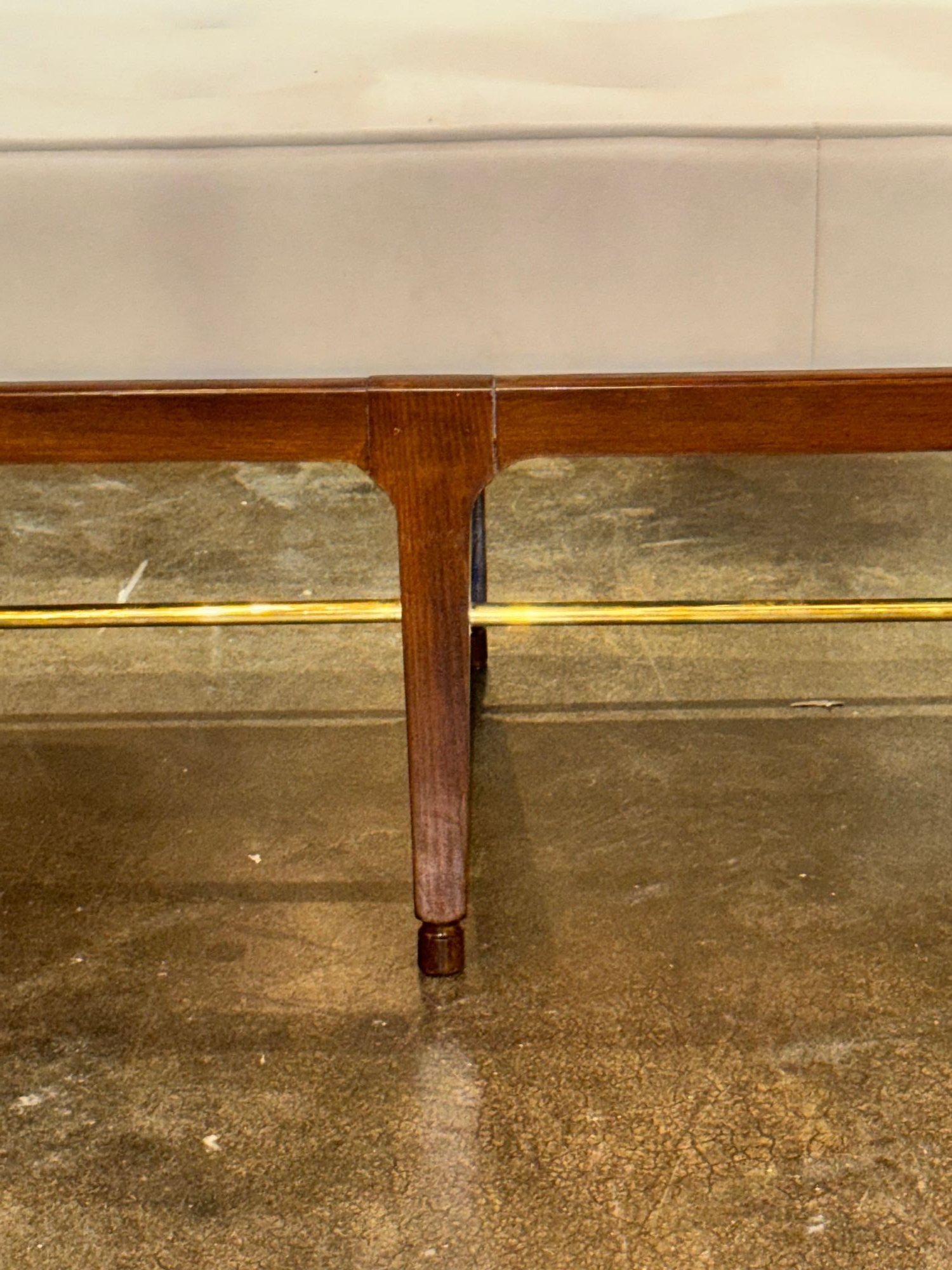 MCM Design Mahogany and Brass Bench - Image 4