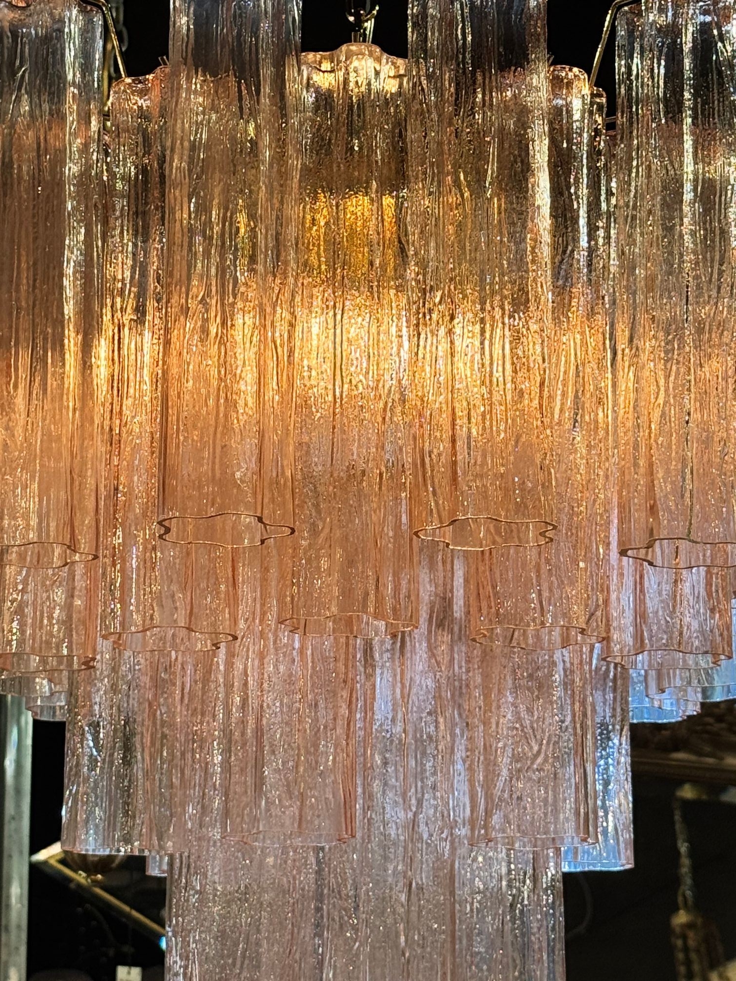 Pink Murano Tronchi Glass Chandelier - Image 4