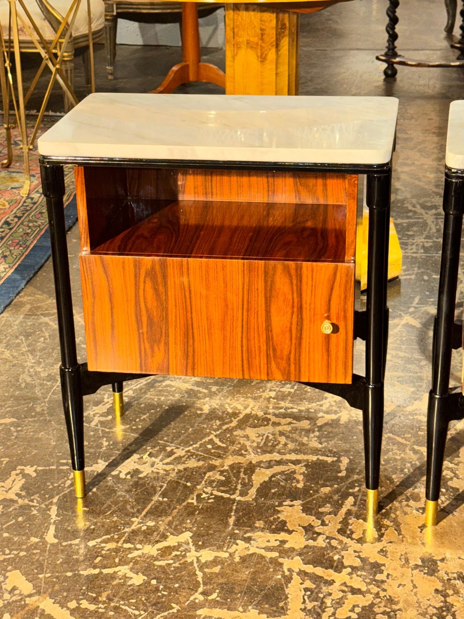 Pair of Italian Art Deco Style Palisander Side Tables - Image 4
