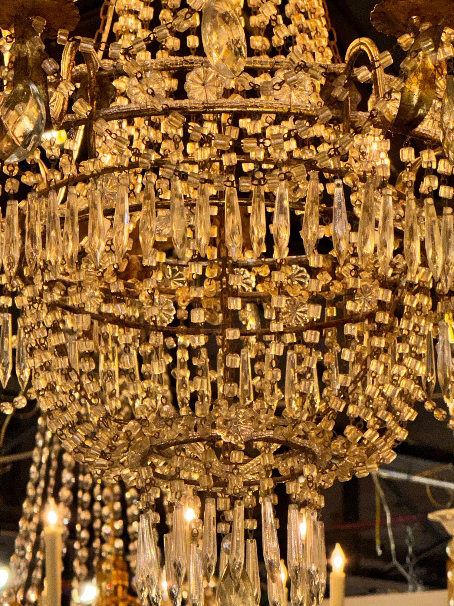 French Empire Crystal Basket Chandelier - Image 4
