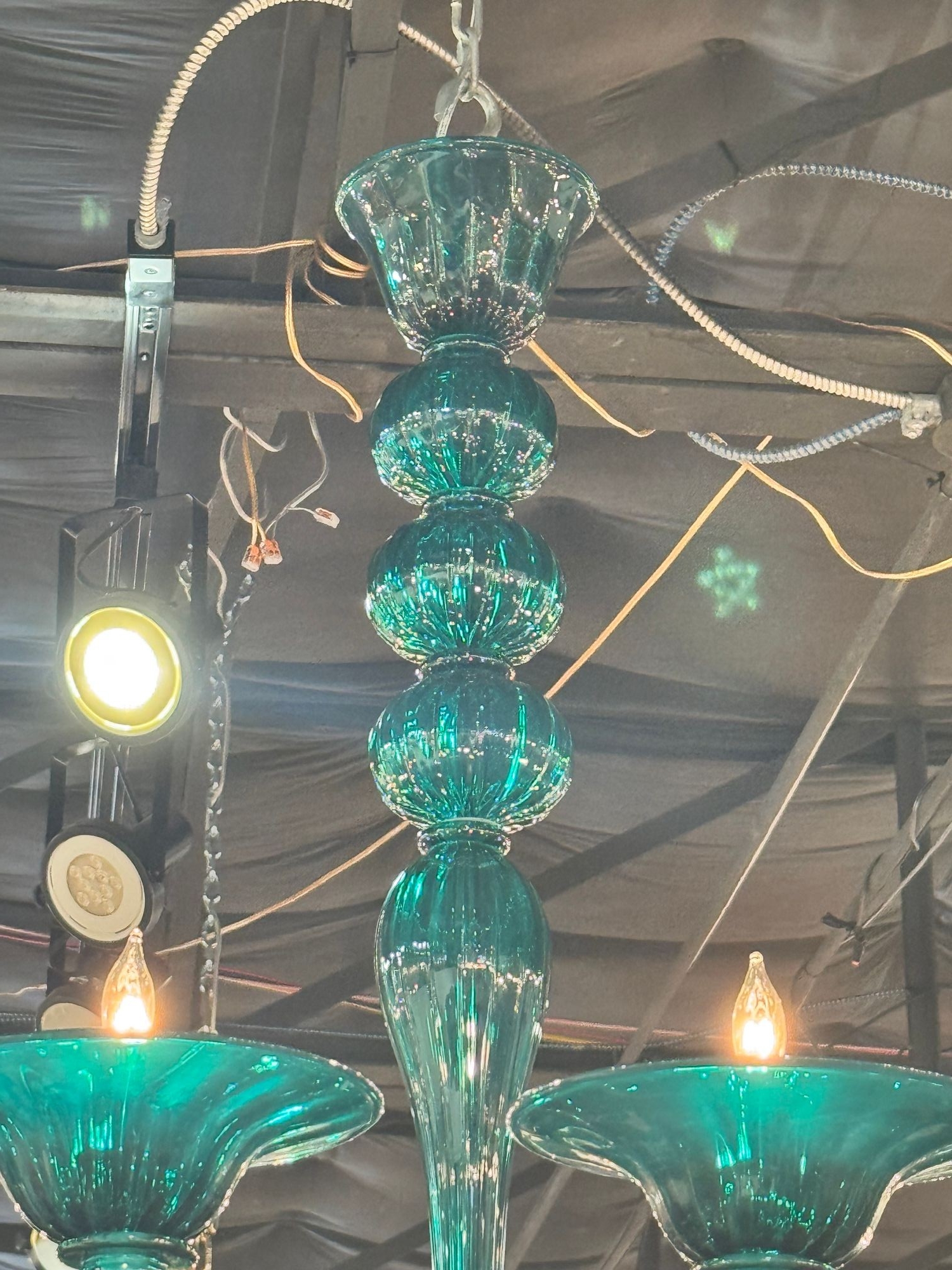 Modern Murano Teal Glass Chandelier - Image 5