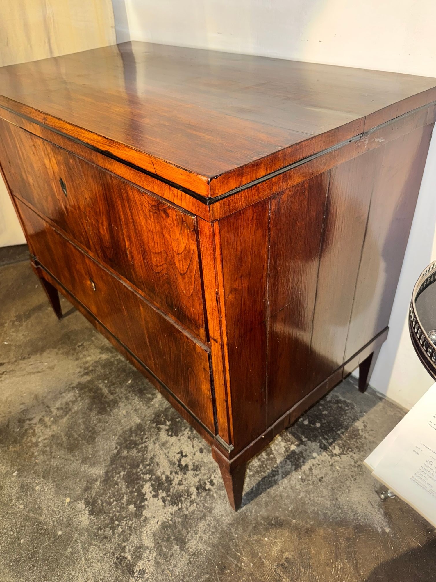 19th c. German Biedermeier Walnut Commode - Image 5