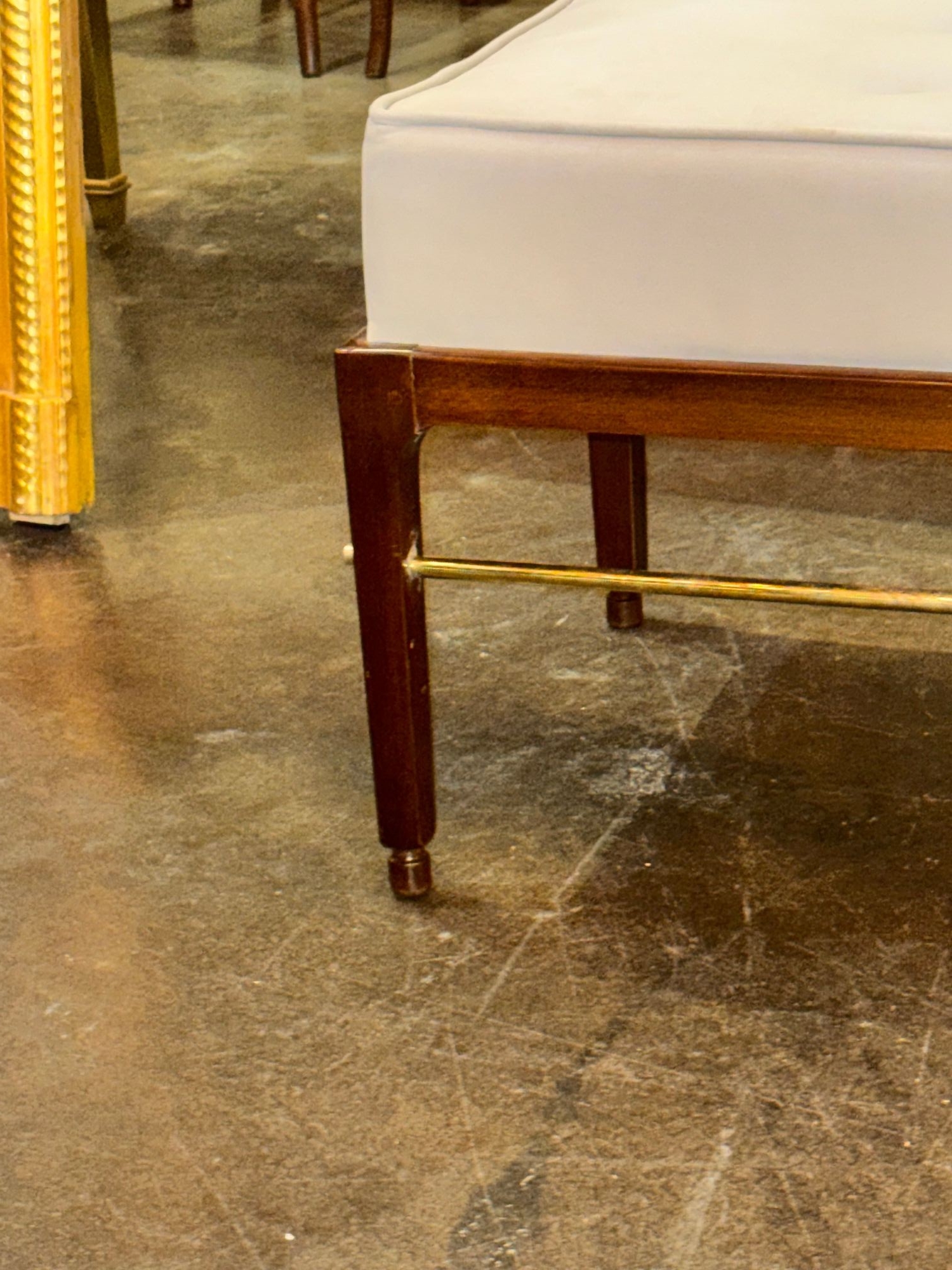 MCM Design Mahogany and Brass Bench - Image 5