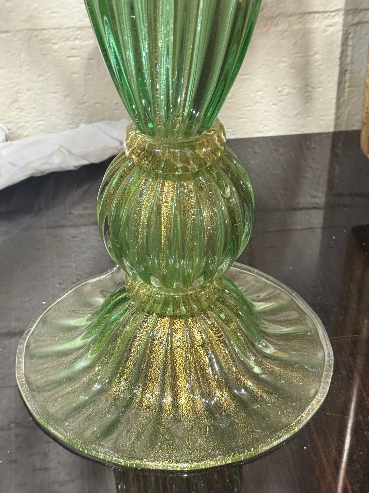 Pair of Green Murano Glass Lamps - Image 5