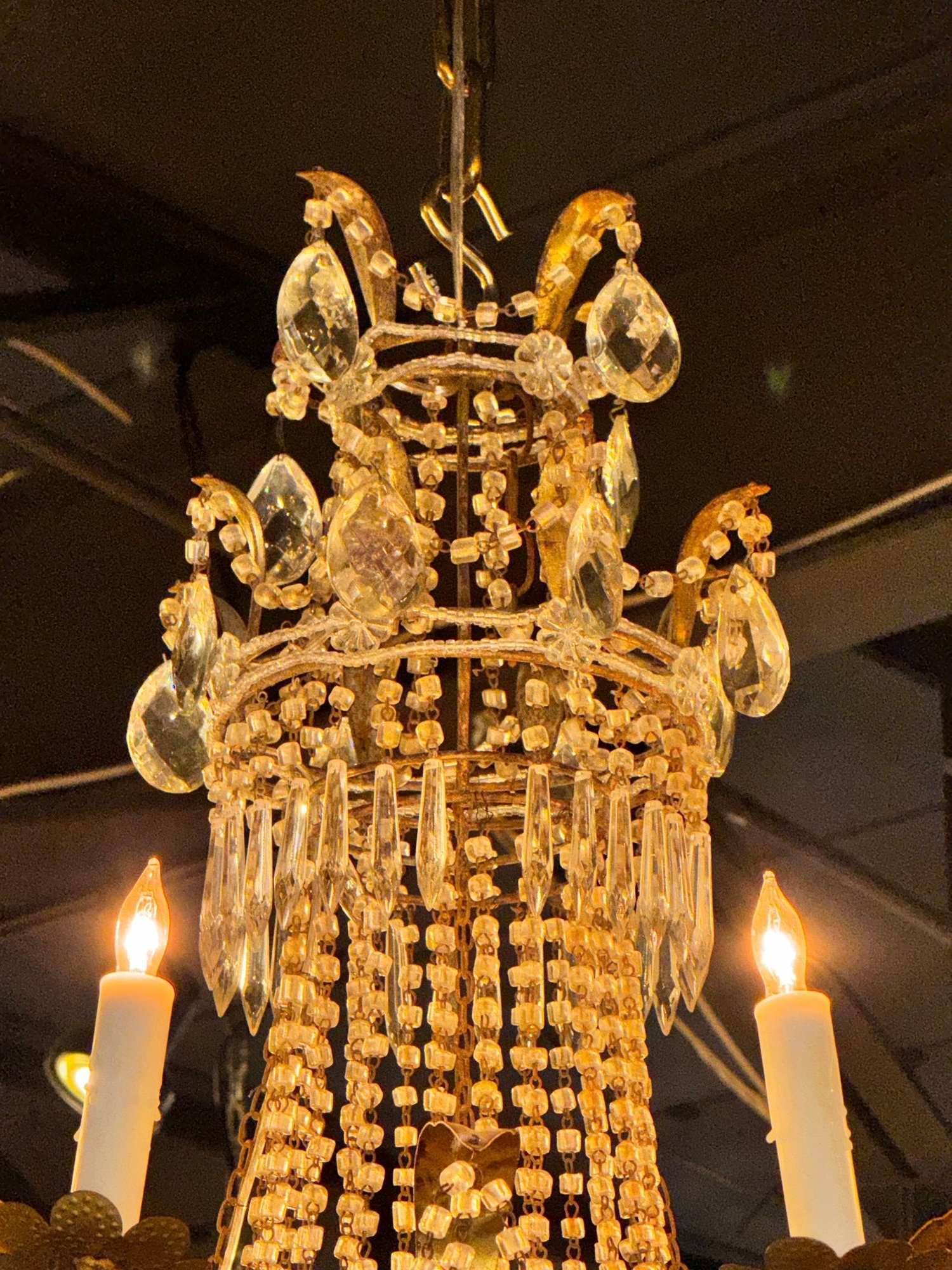 French Empire Crystal Basket Chandelier - Image 5