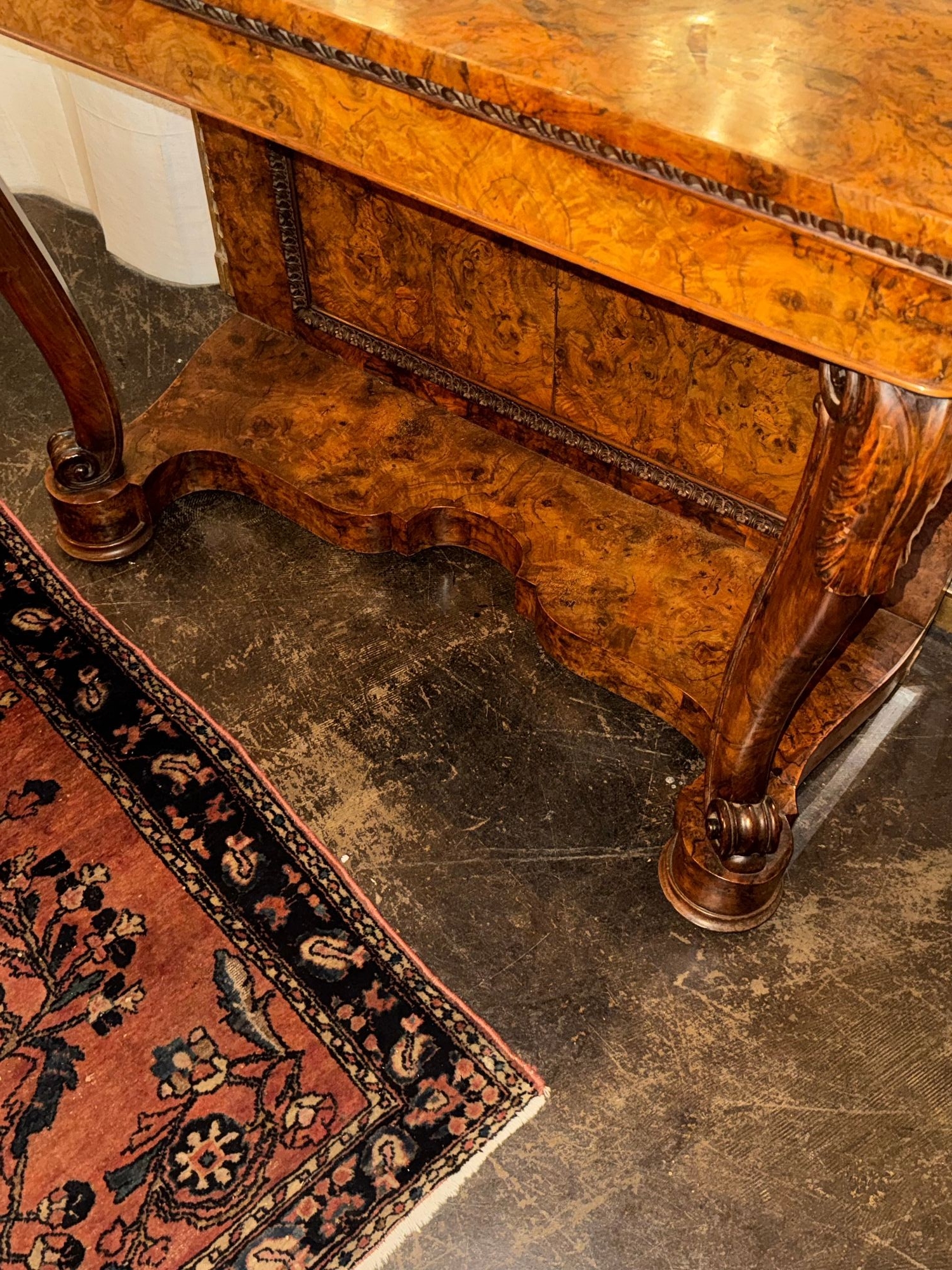19th c. Italian Burl Walnut Console - Image 6